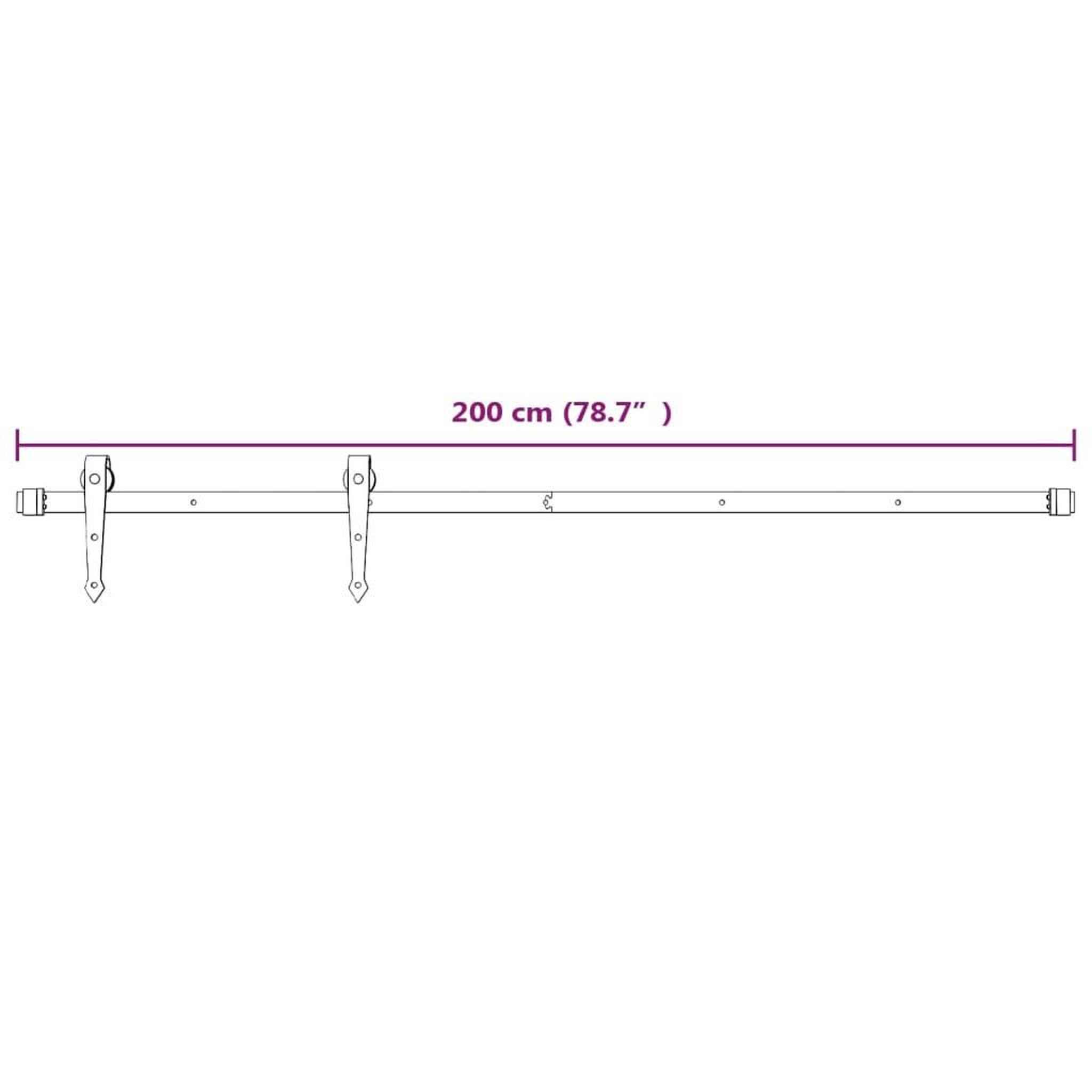 Voir la diapositive 6 : VIDAXL Kit de quincaillerie de porte coulissante 200 cm Acier Blanc
