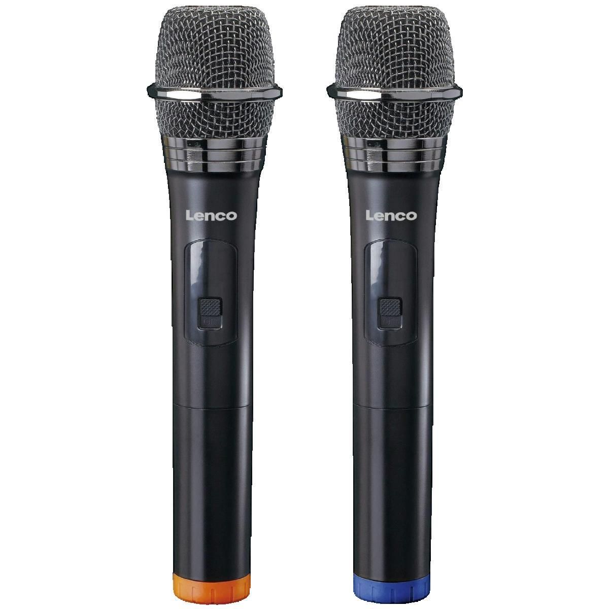 Lenco Microphones sans fil Lenco MCW-020BK avec 2 unités pour karaoké