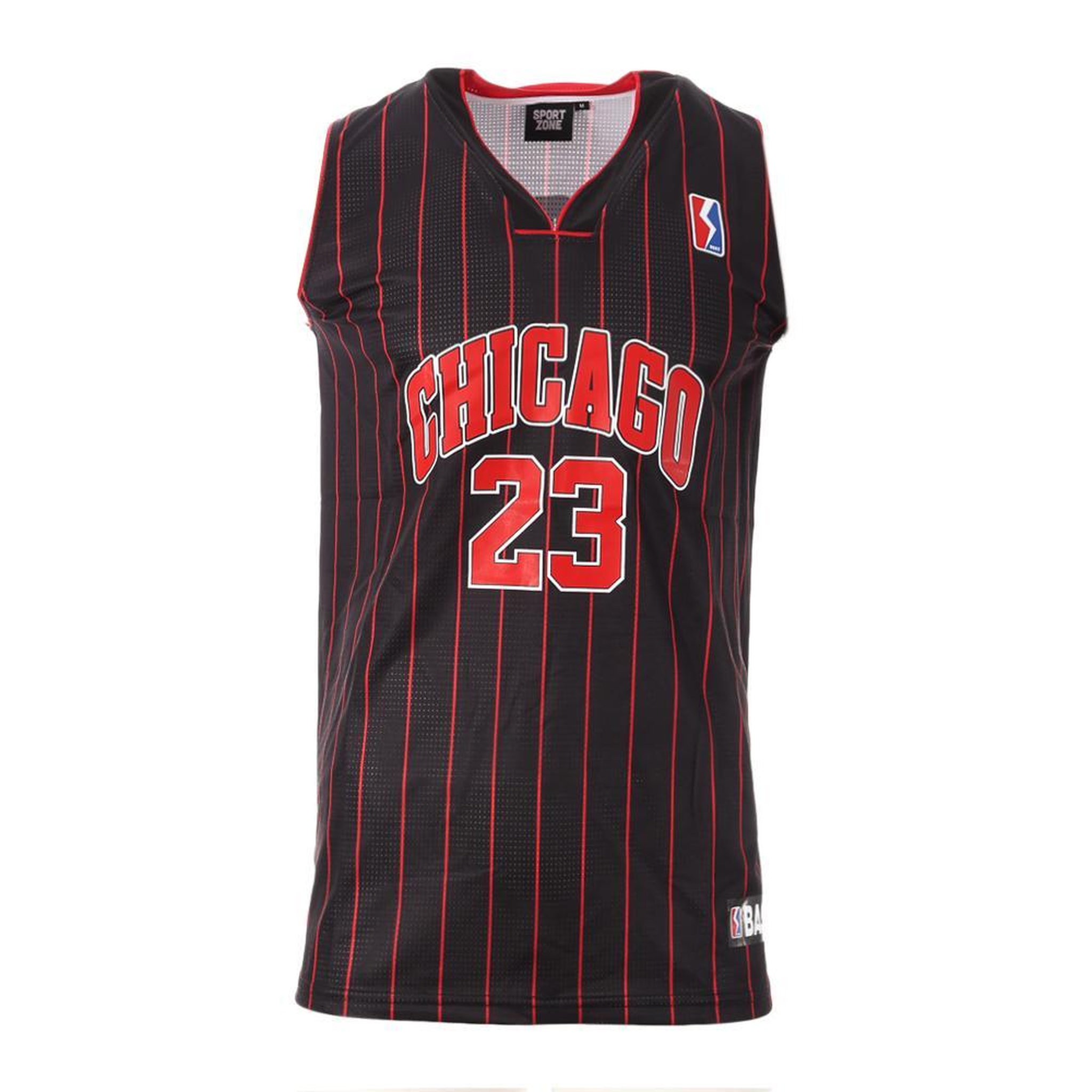 Voir la diapositive 1 : SPORTZONE Chicago Maillot Noir/Rouge Homme Sport Zone Tank 23