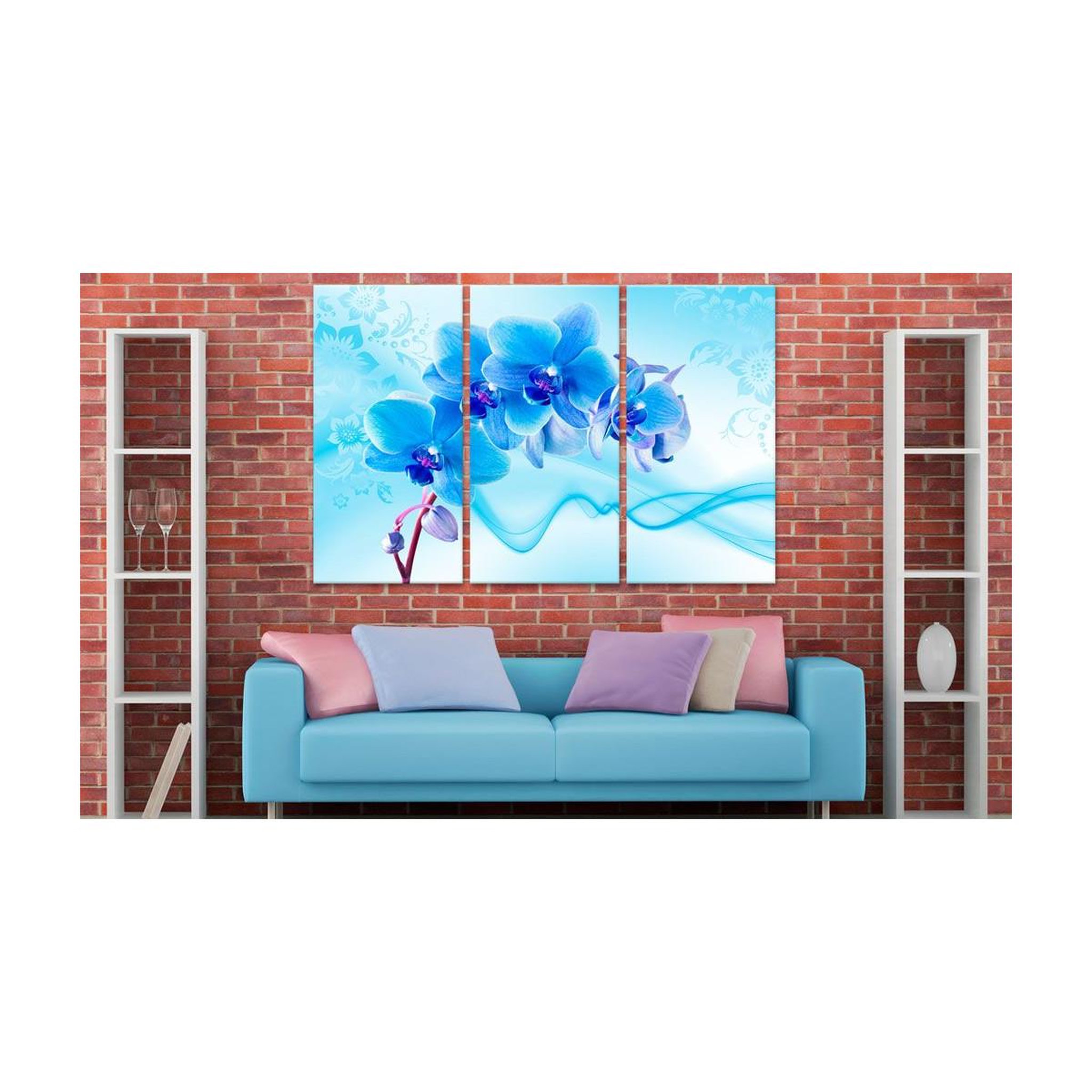 Voir la diapositive 2 : Paris Prix Tableau Imprimé  Ethereal Orchid Blue