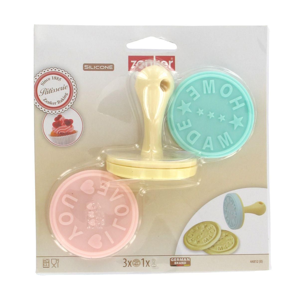 ZENKER Lot de 3 tampons à pâtisserie pour biscuits Zenker