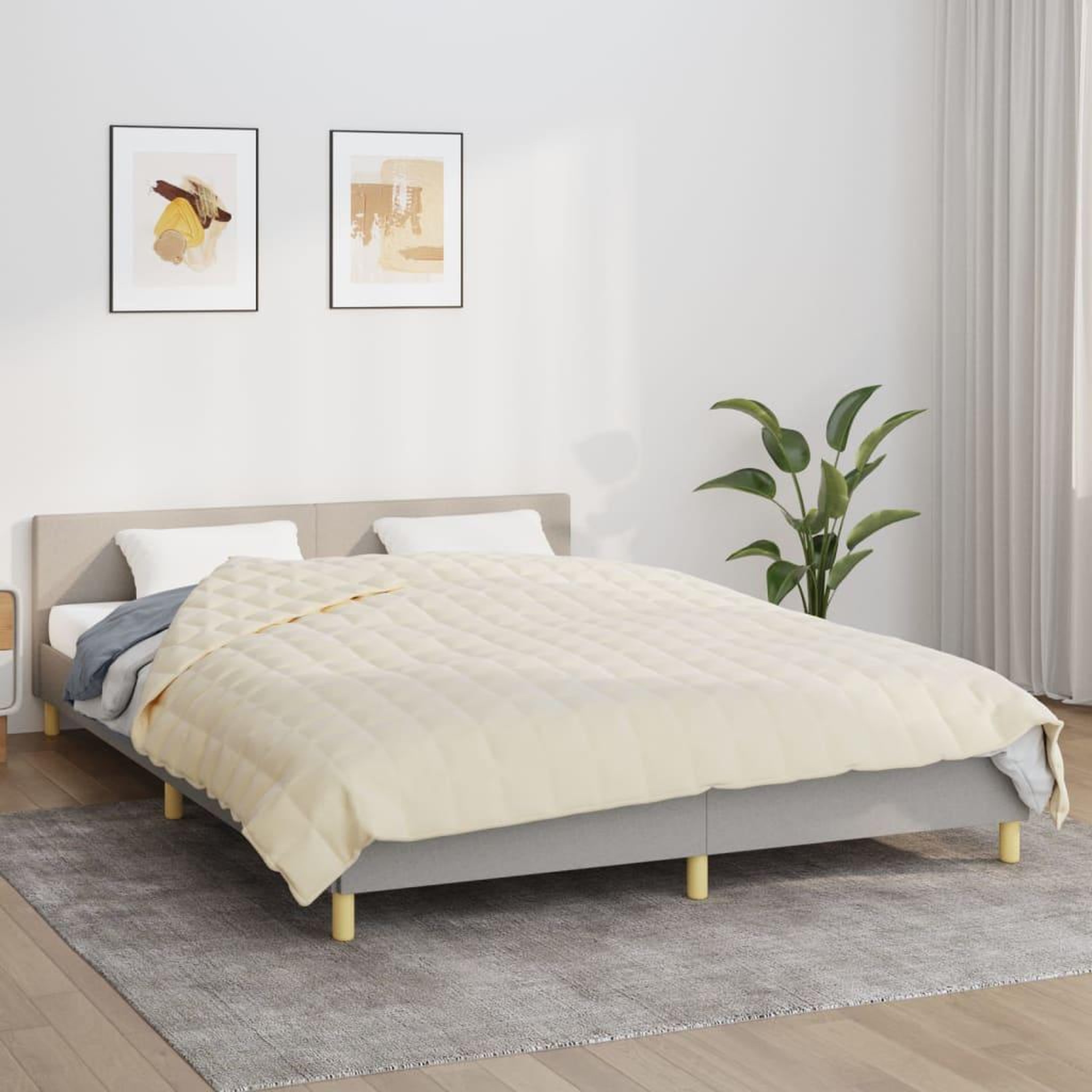 VIDAXL Couverture lestee Creme clair 220x235 cm 15 kg Tissu