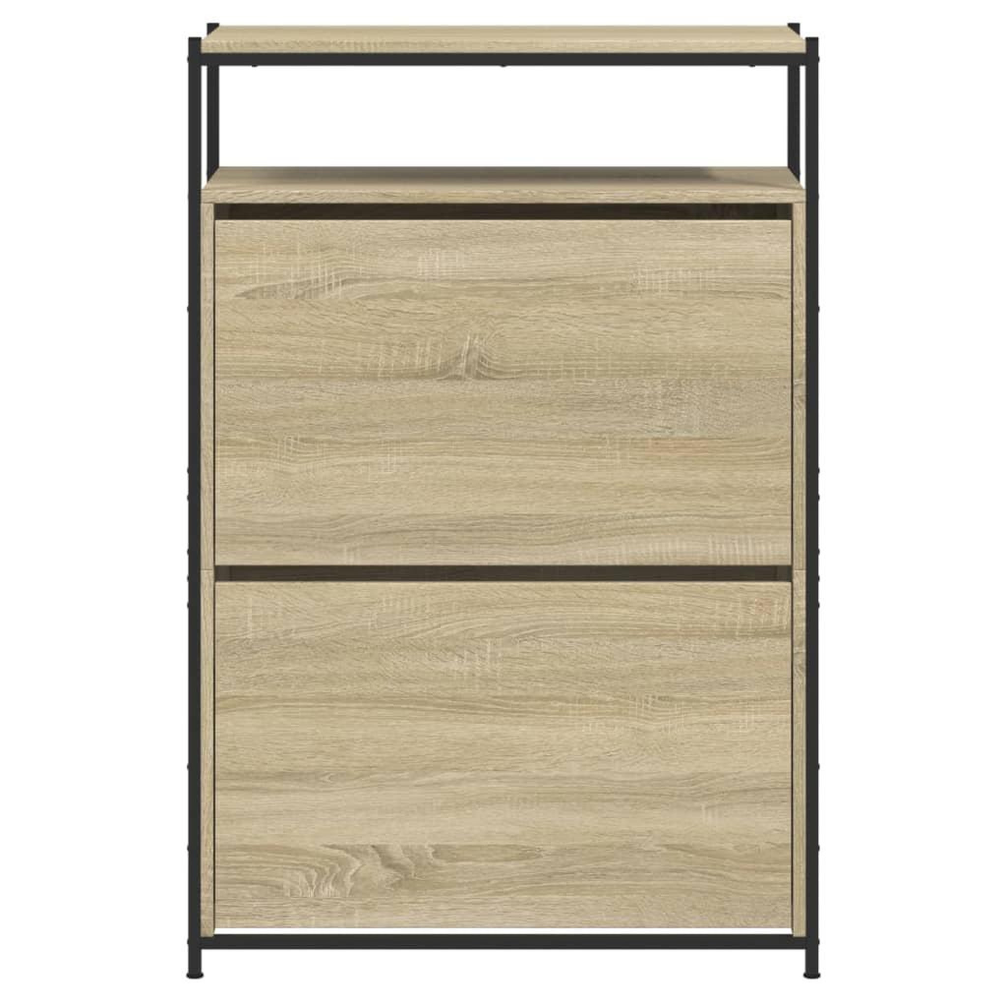 Voir la diapositive 5 : VIDAXL Armoire a chaussures chene sonoma 75x34x112cm bois d'ingenierie