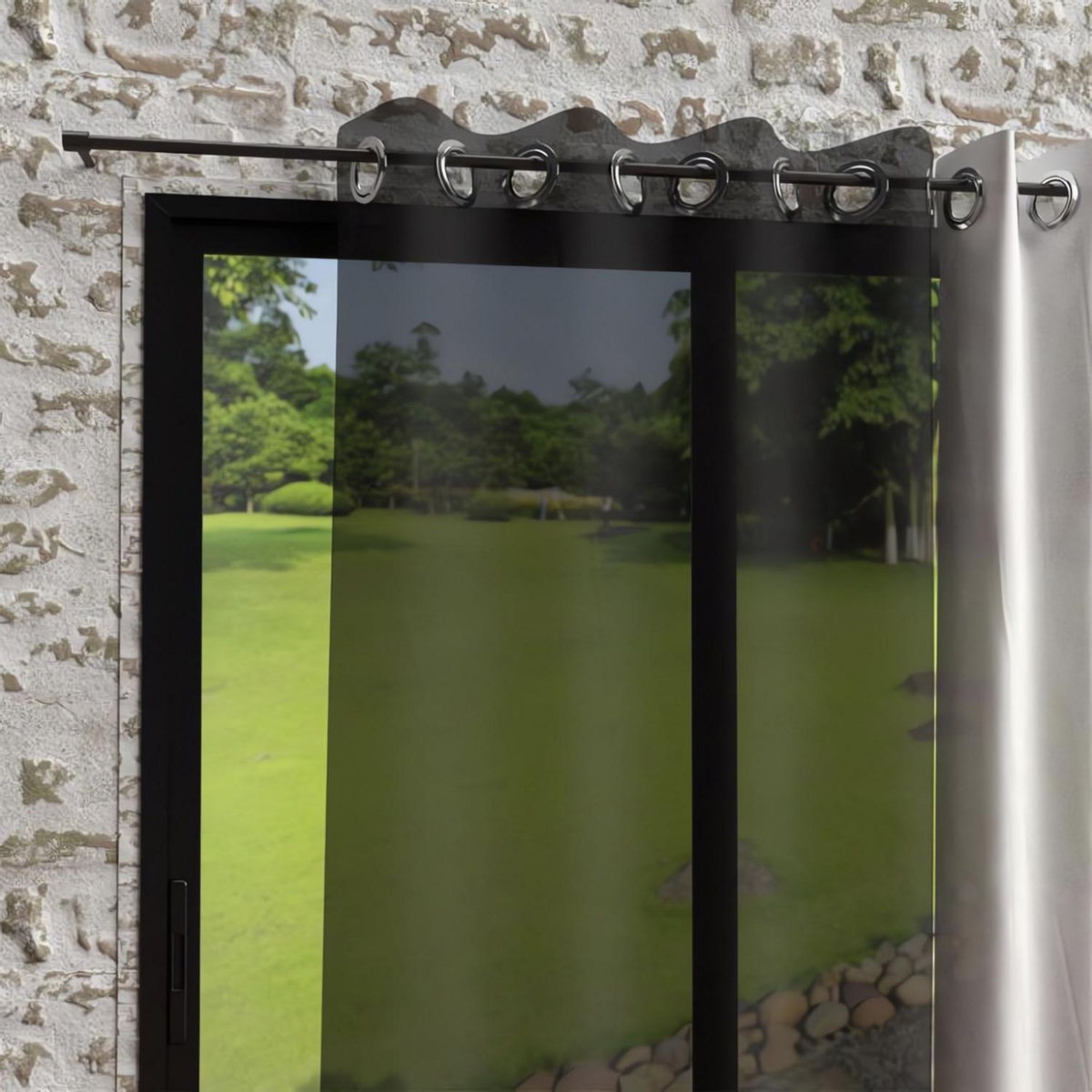 SOLEIL D'OCRE Voile à oeillets effet froissé 135x250 cm BOHEME, par Soleil d'Ocre