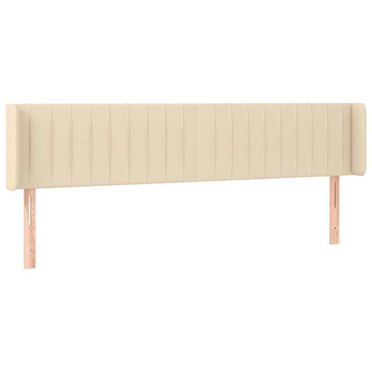 VIDAXL Tete de lit avec oreilles Creme 203x16x78/88 cm Tissu