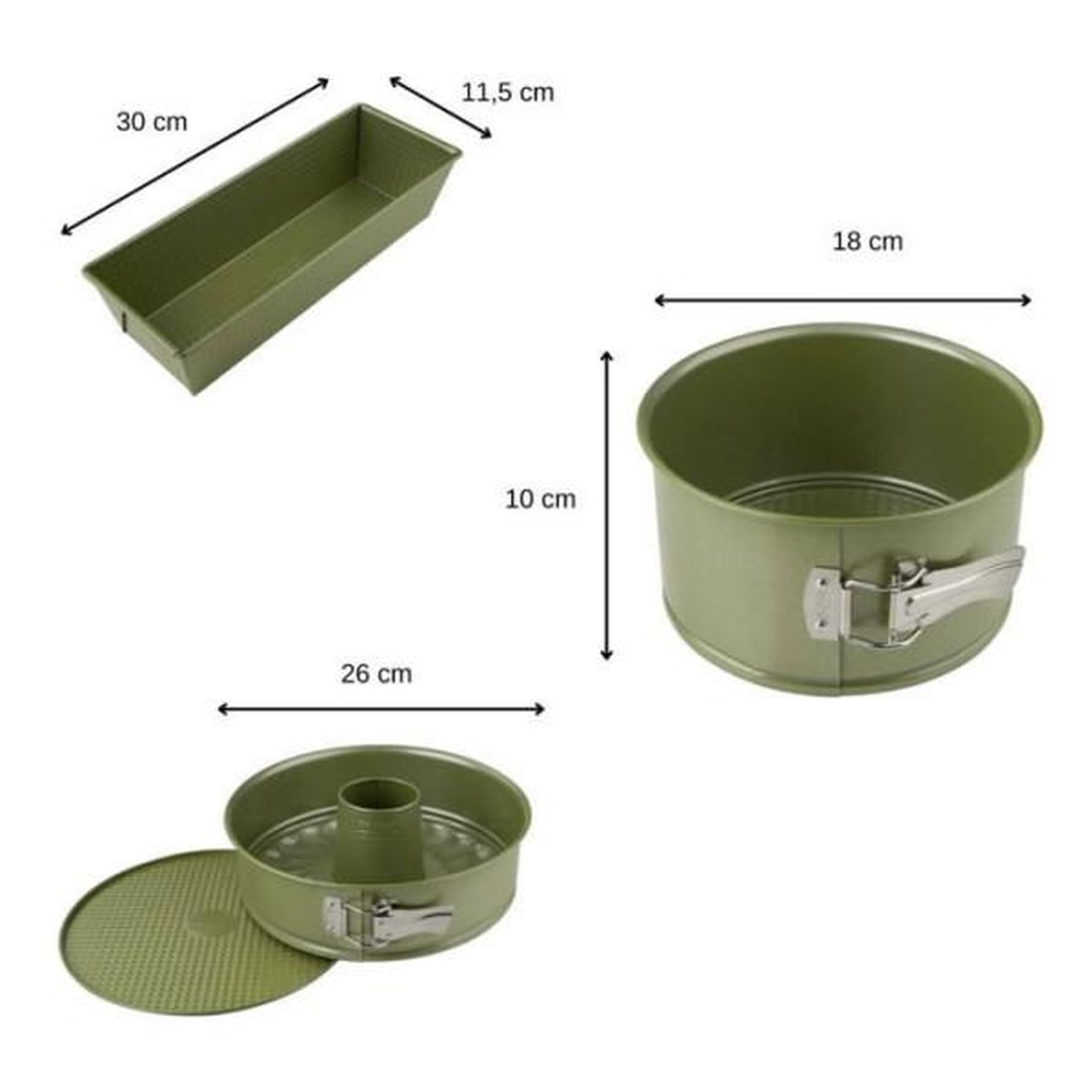 Voir la diapositive 3 : ZENKER Ensemble de 3 moules a gâteaux - ZENKER - Green Vision - 18 a 30 cm
