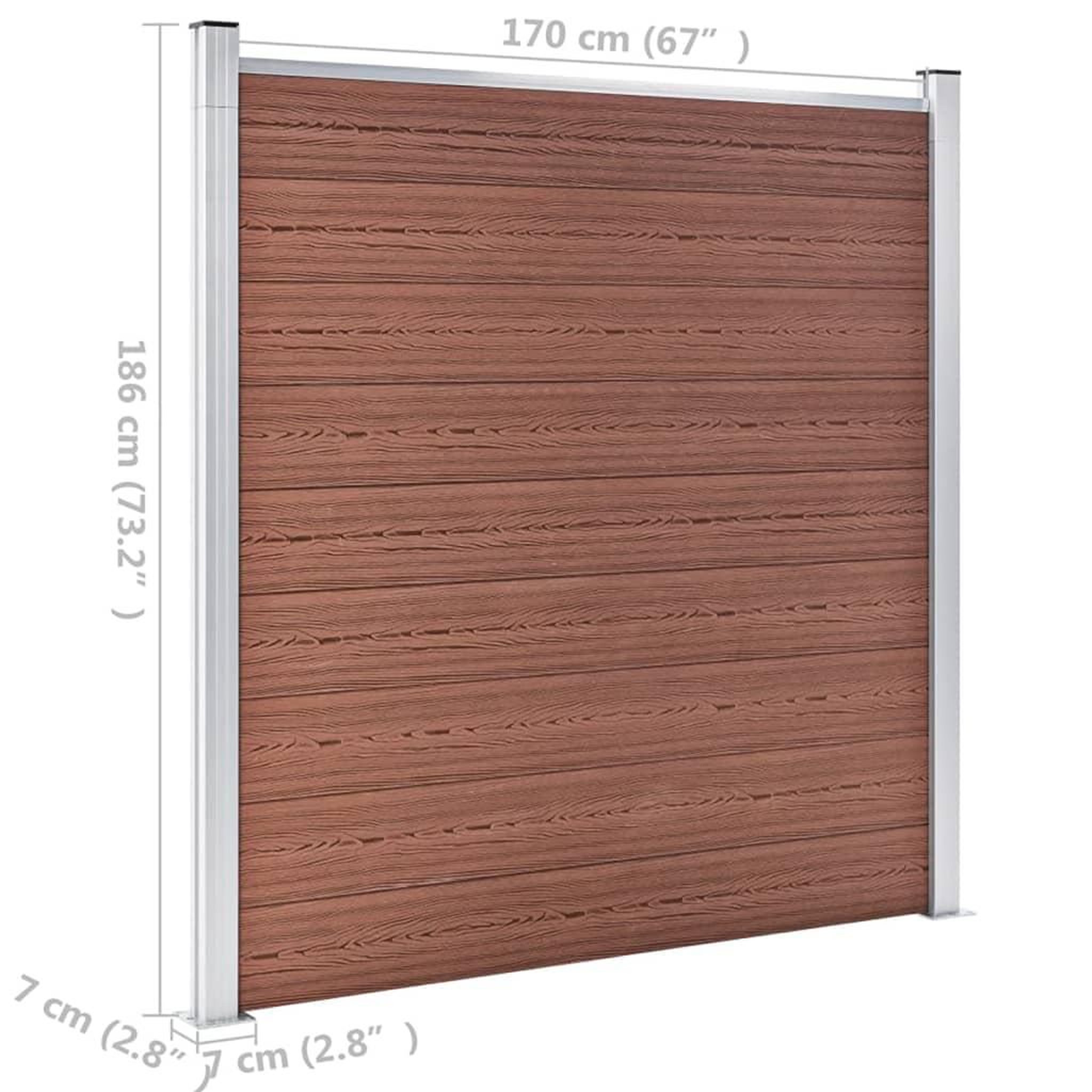 Voir la diapositive 6 : VIDAXL Cloture de jardin WPC 1391x186 cm Marron