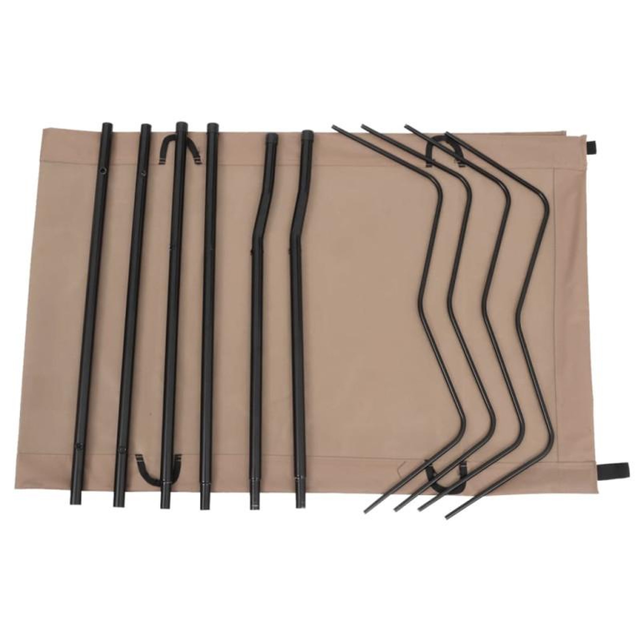 Voir la diapositive 4 : VIDAXL Lits de camping 2 pcs 180x60x19 cm Tissu Oxford et acier Taupe