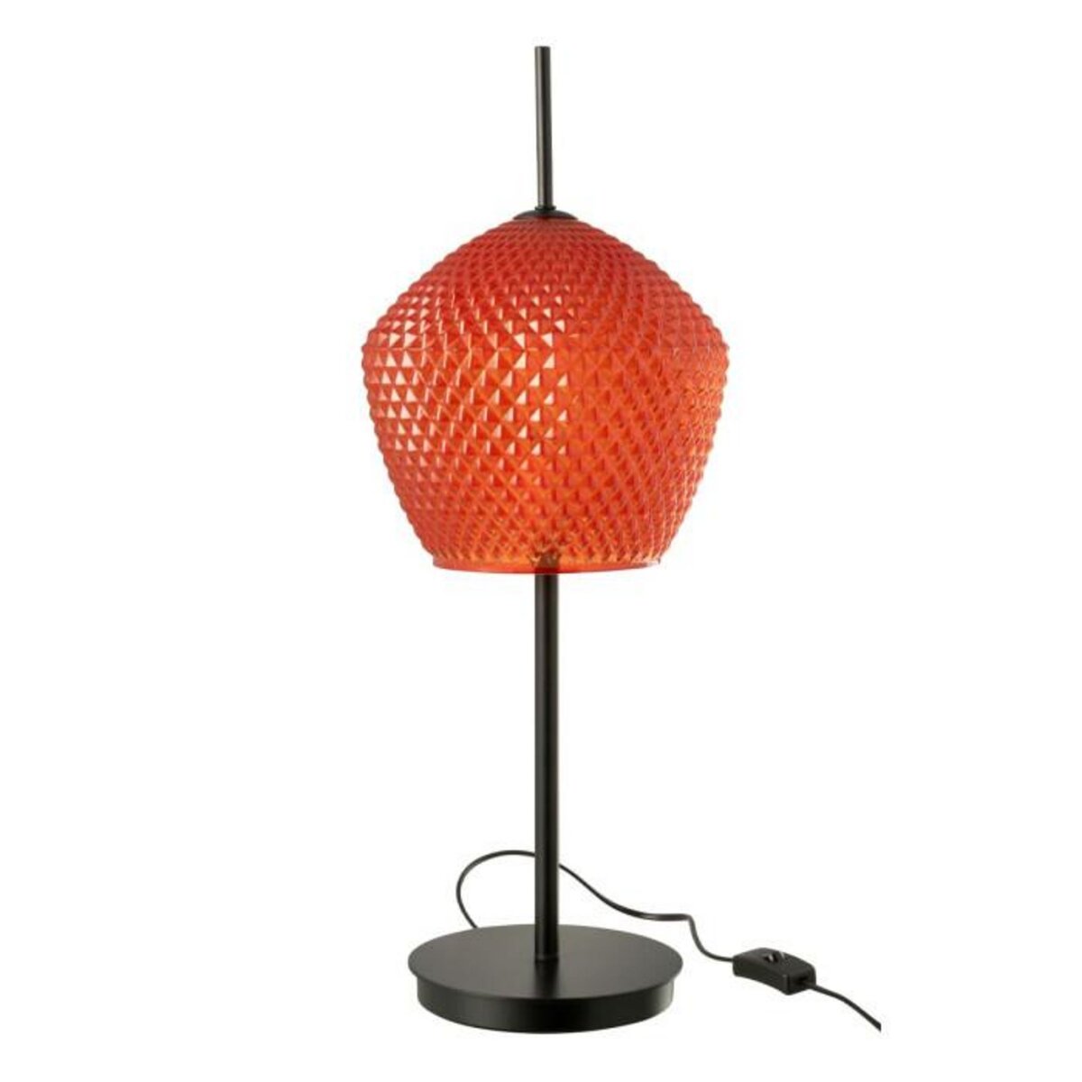 Paris Prix Lampe à Poser en Verre Design  Jenna  60cm Rouge