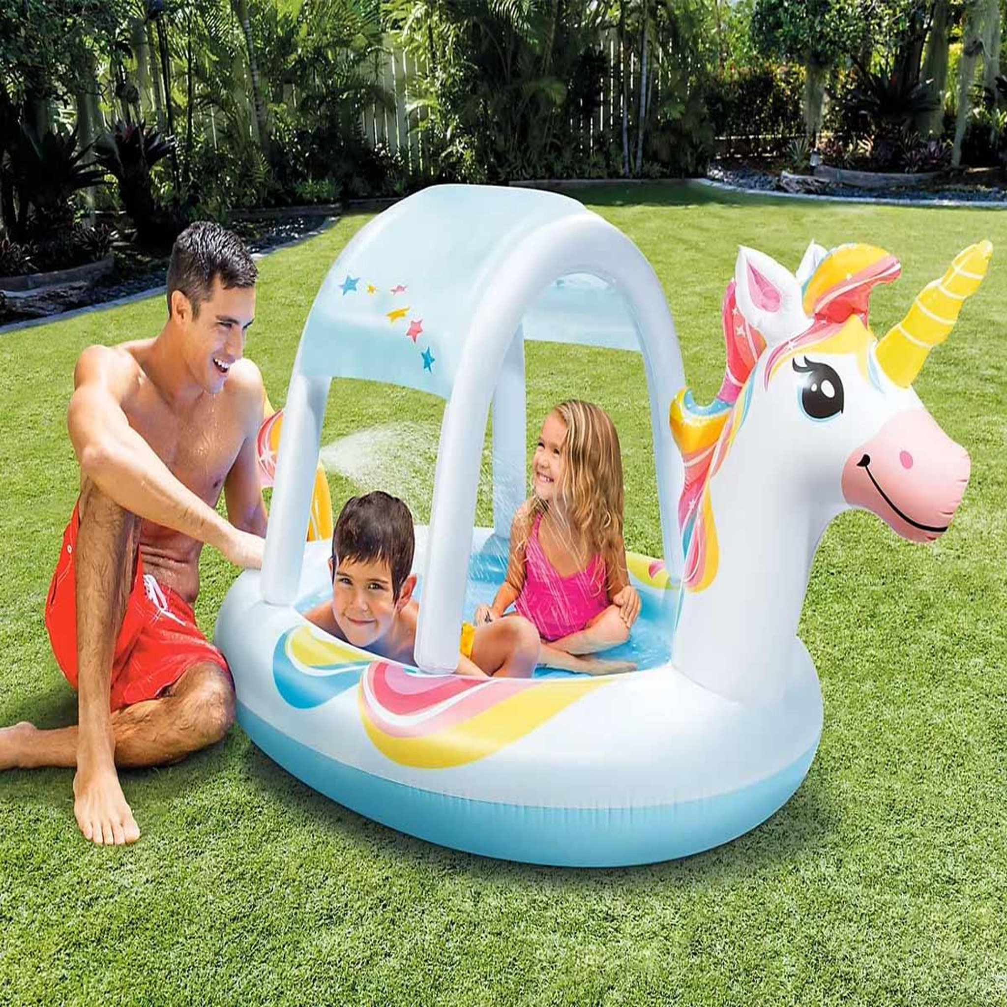 Voir la diapositive 2 : INTEX Piscine gonflable Licorne avec fontaine - Intex