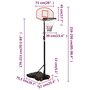 Voir la diapositive 6 : VIDAXL Support de basket-ball Blanc 216-250 cm Polyethylene