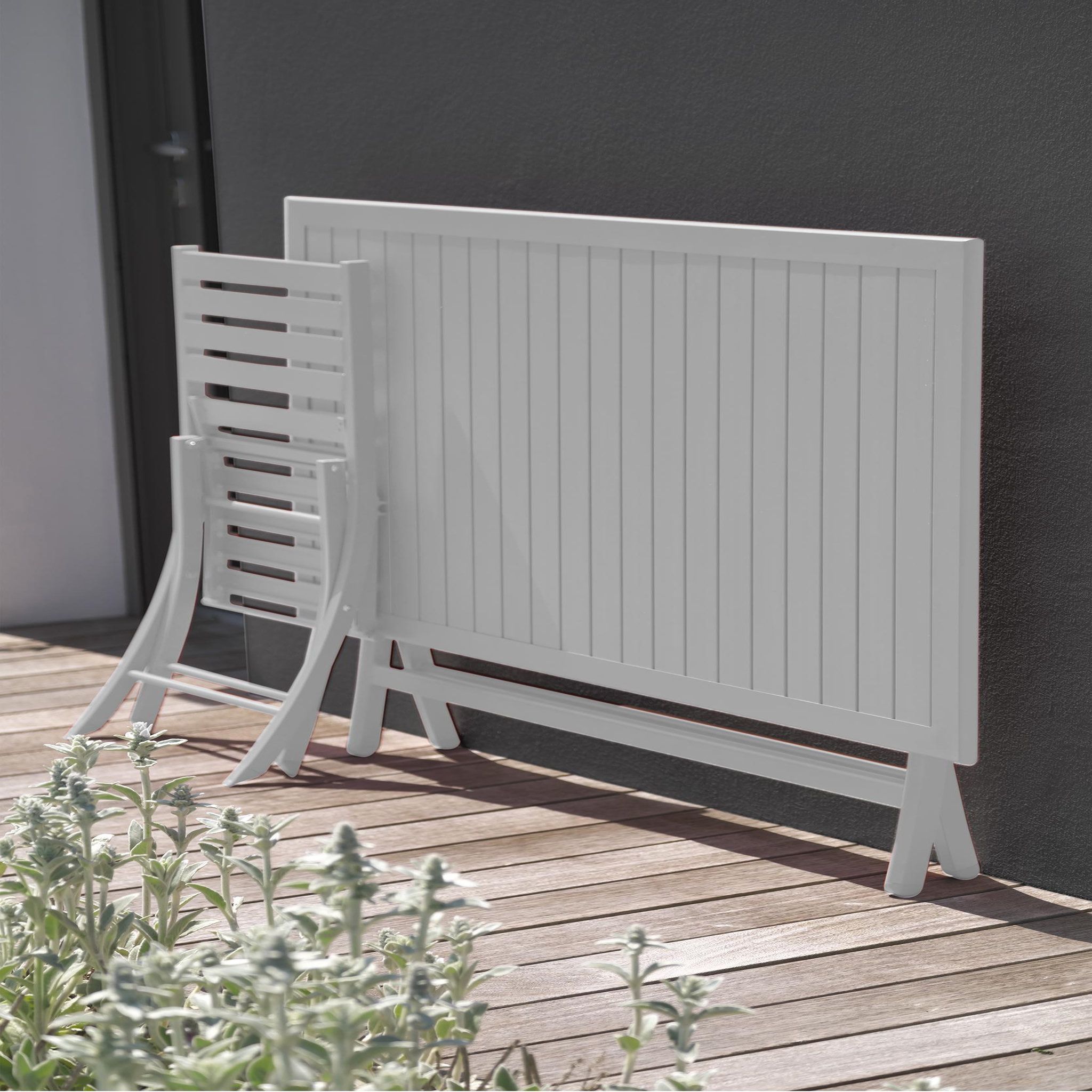 Voir la diapositive 3 : DCB GARDEN Table de jardin pliante en aluminium (4 places)