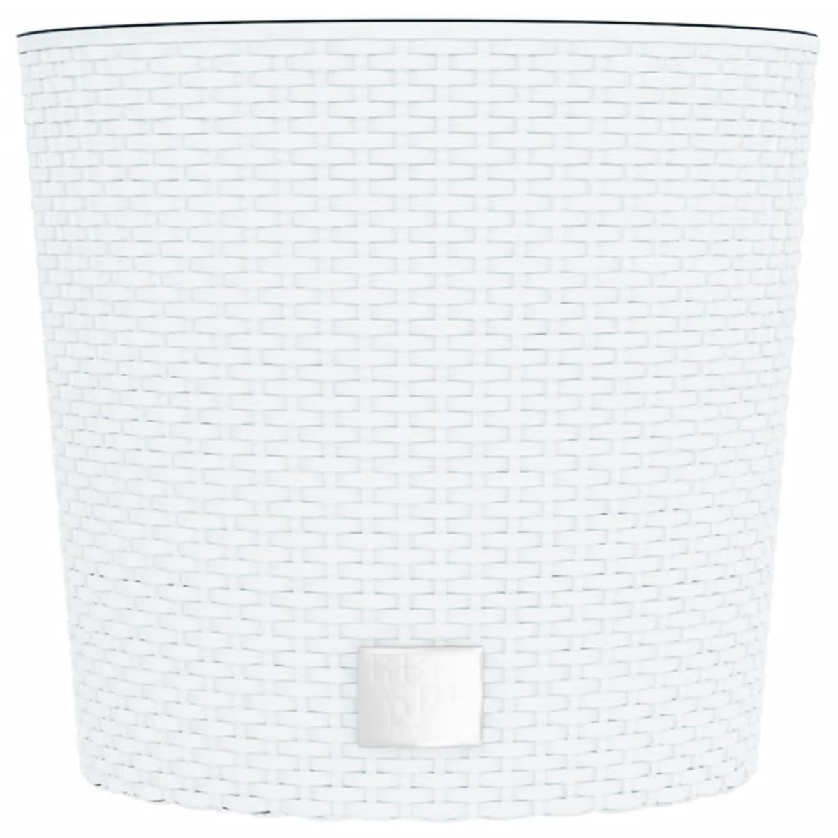 VIDAXL Jardiniere et interieur amovible blanc 15 /15,3 L rotin PP