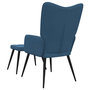 Voir la diapositive 5 : VIDAXL Chaise de relaxation avec tabouret Bleu Tissu