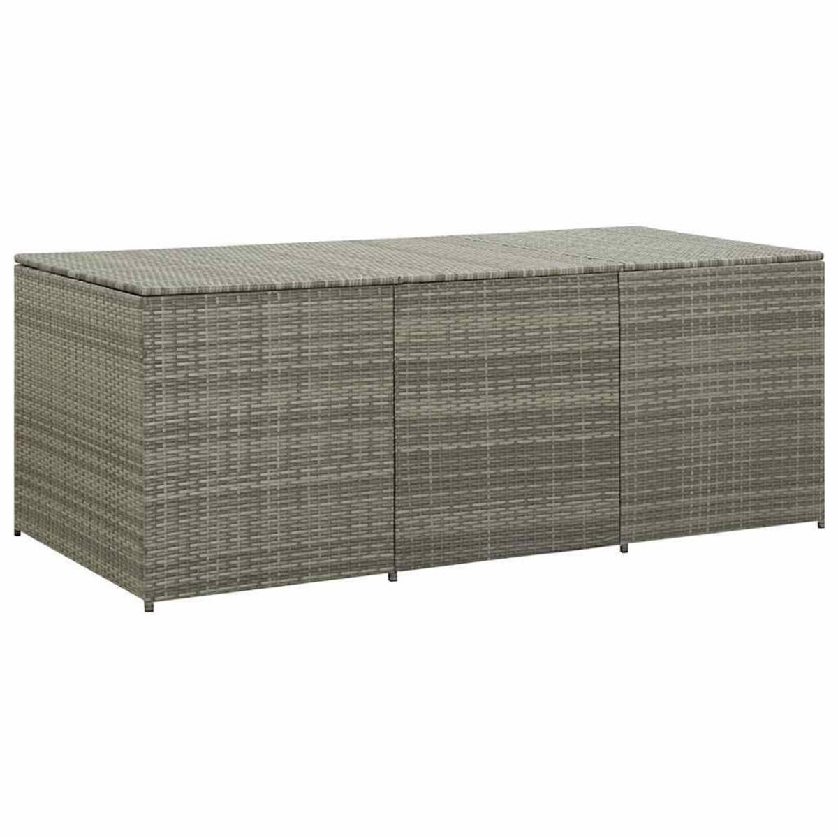 VIDAXL Boîte de rangement de jardin resine tressee 180x90x70 cm gris