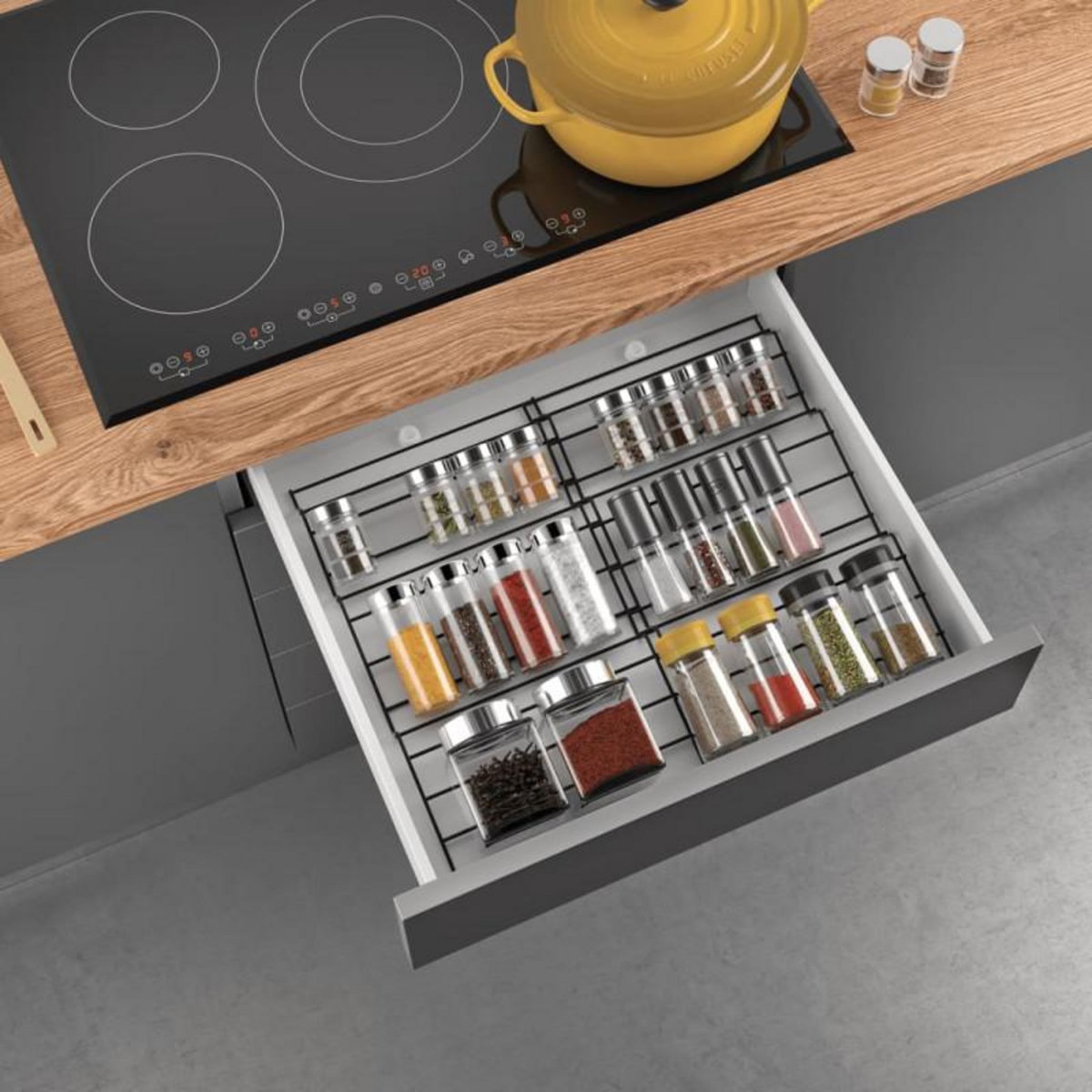 Metaltex Metaltex Étagère à épices extensible à 4 niveaux X Pand 2 pcs noir