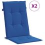 Voir la diapositive 2 : VIDAXL Coussins de chaise de jardin a dossier haut lot de 2 bleu royal