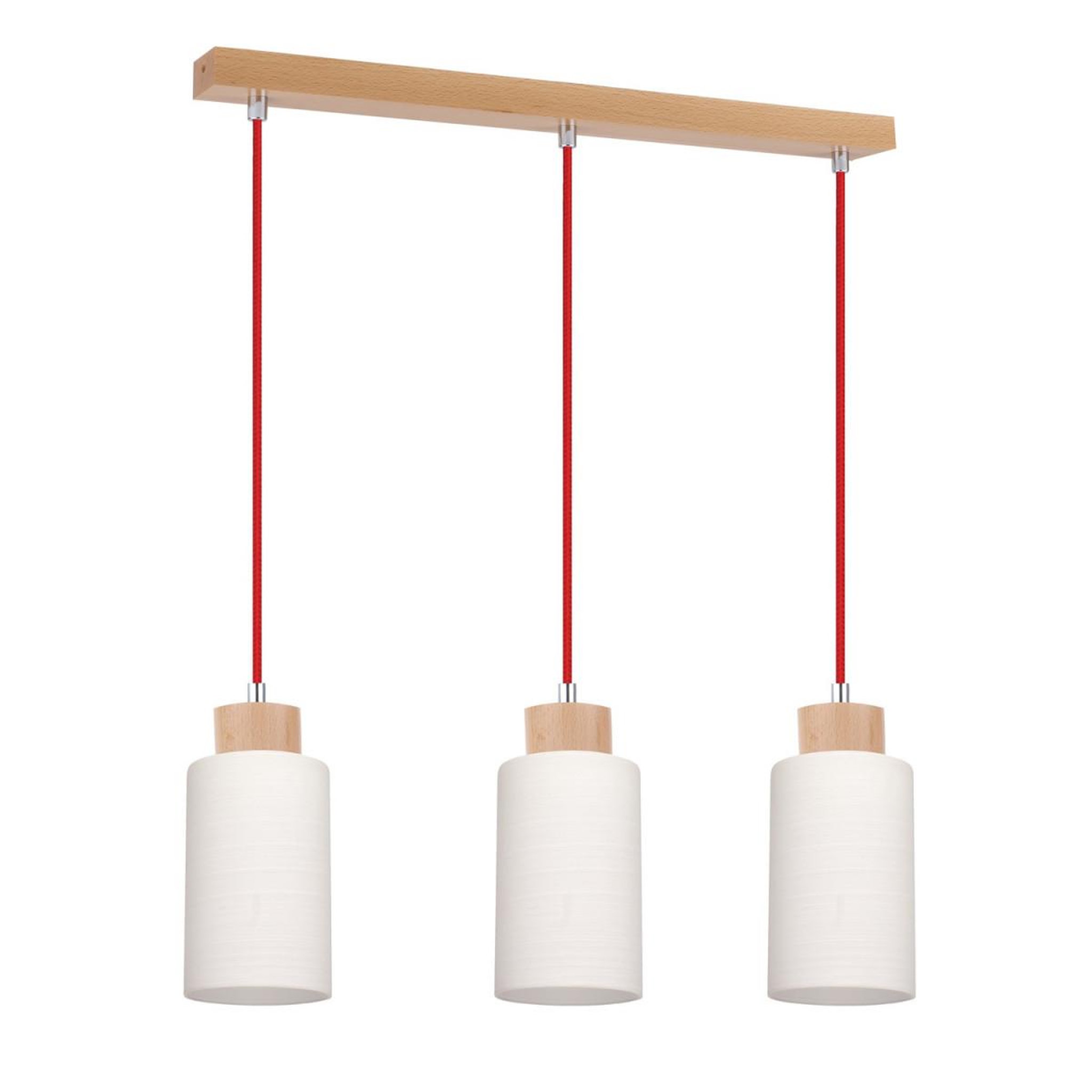 Voir la diapositive 1 : Paris Prix Suspension 3 Têtes  Bosco  52cm Hêtre & Rouge