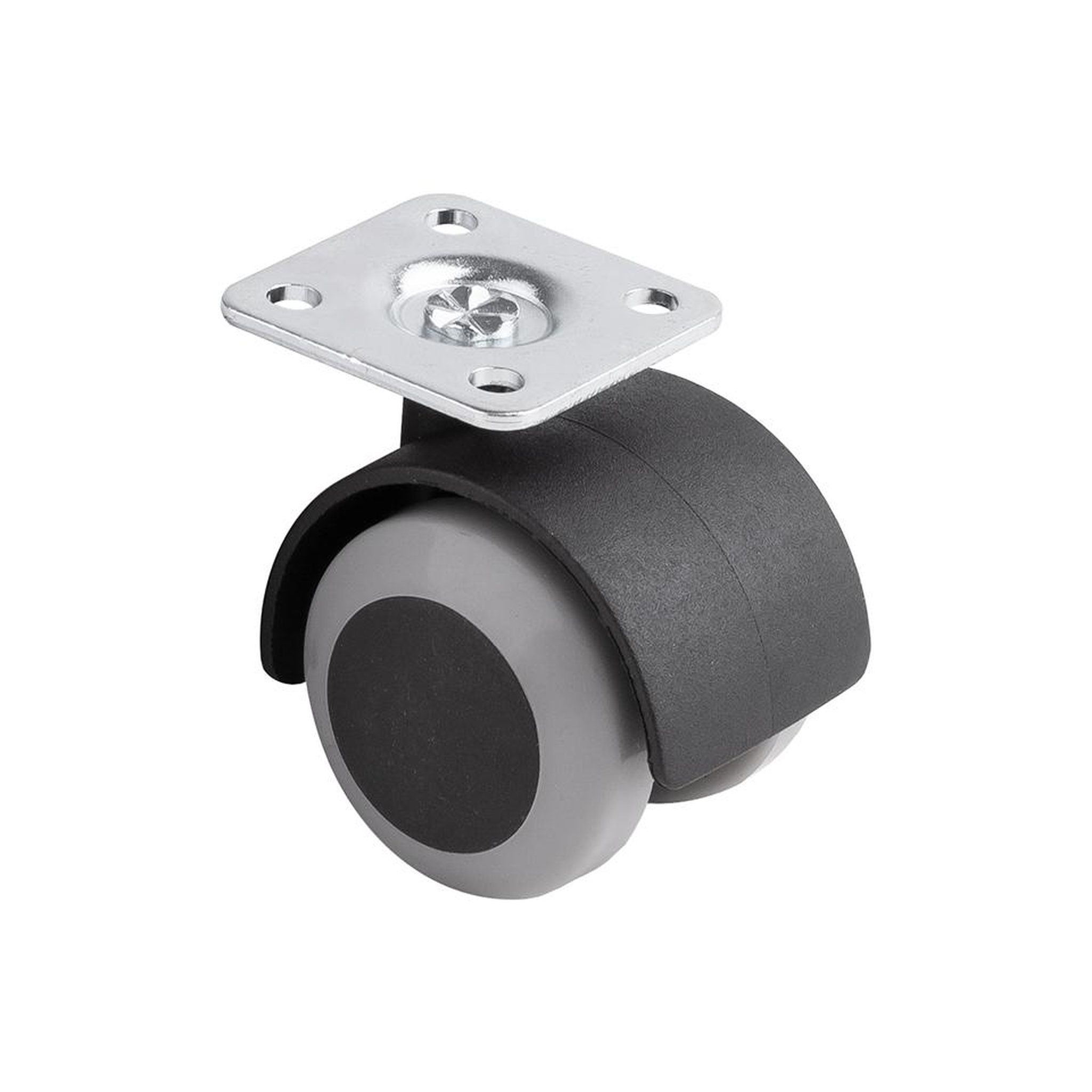 CENTRALE BRICO Roulette de meuble avec bandage souple o40mm avec platine gris