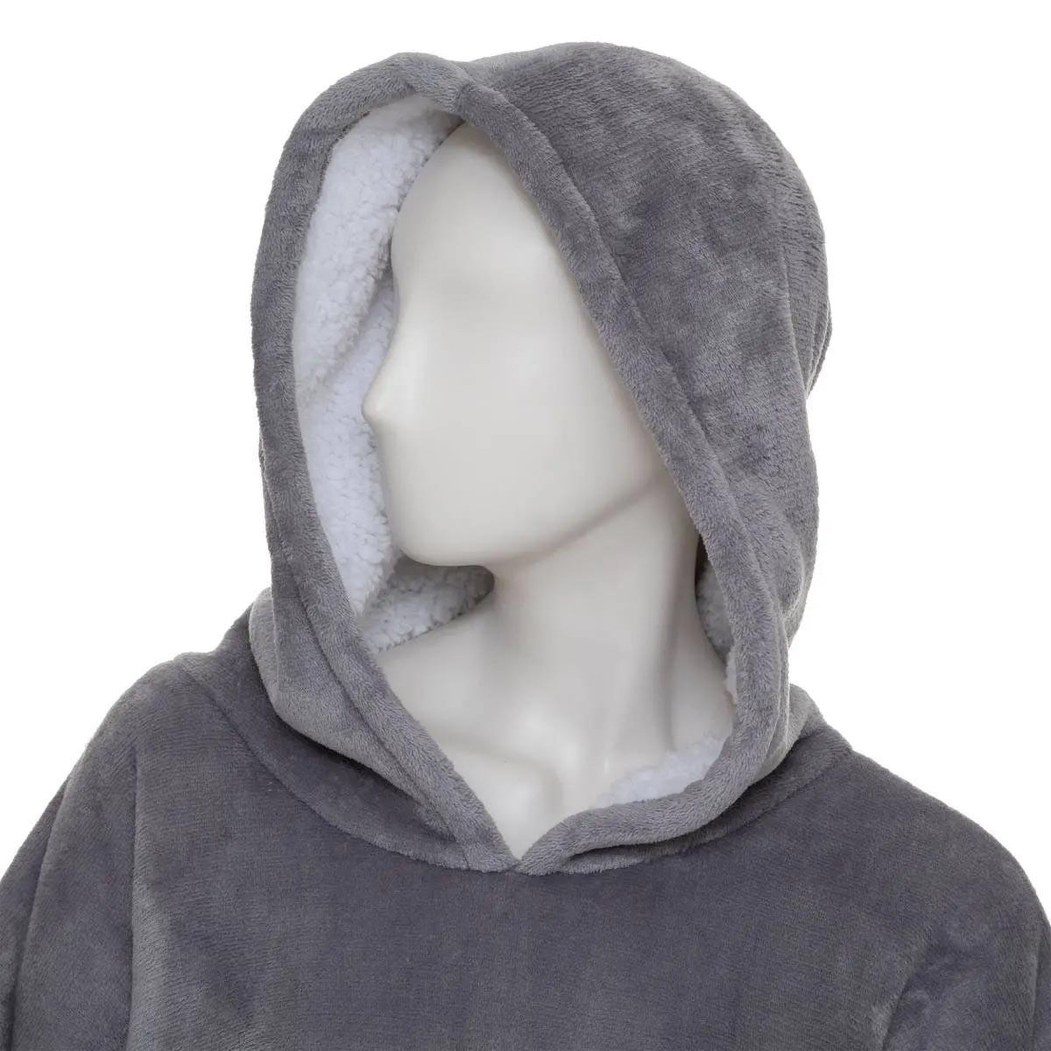 Voir la diapositive 2 : ATMOSPHERA Plaid sweat manche  flan  80x115cm gris galet