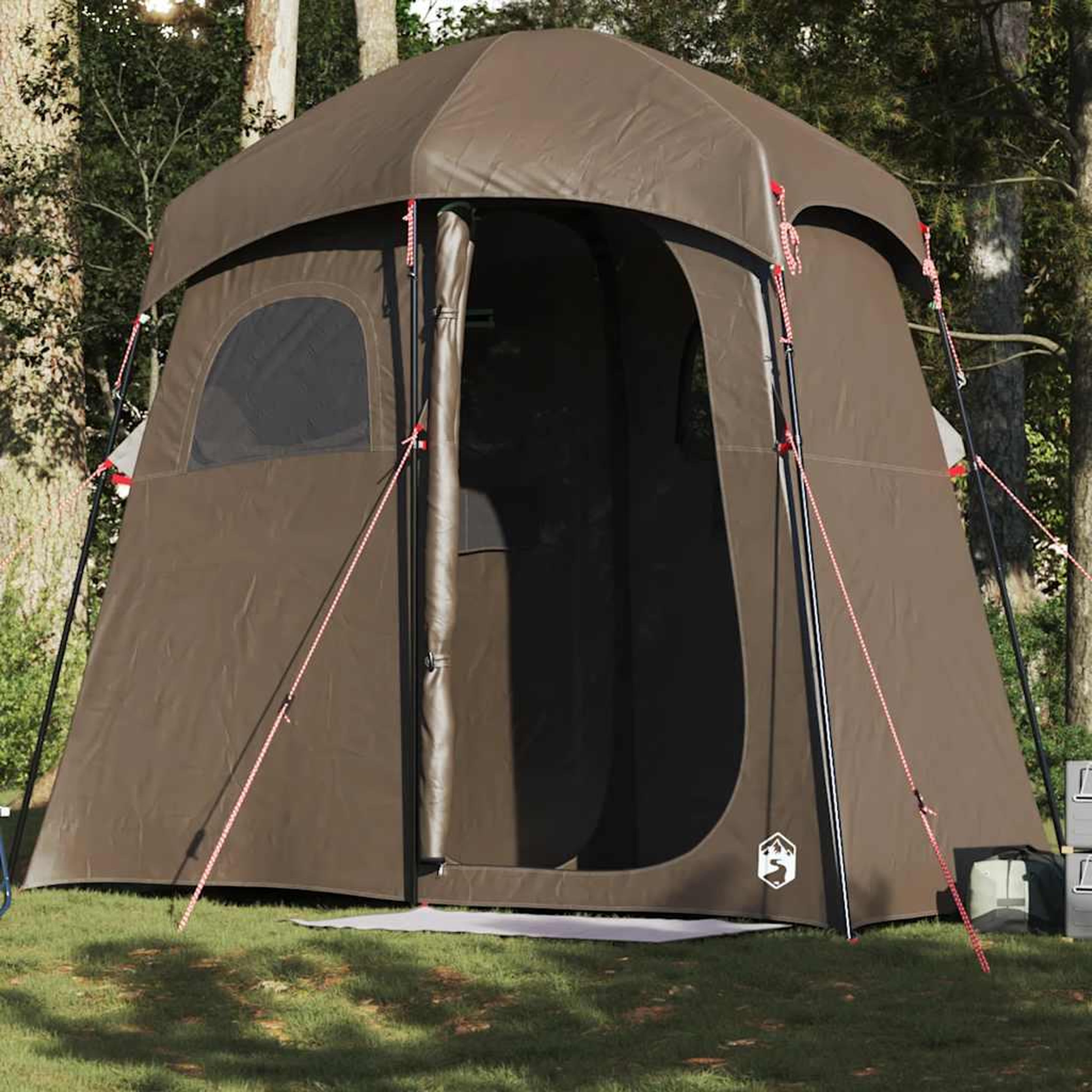 VIDAXL Tente de douche 2 personnes marron impermeable