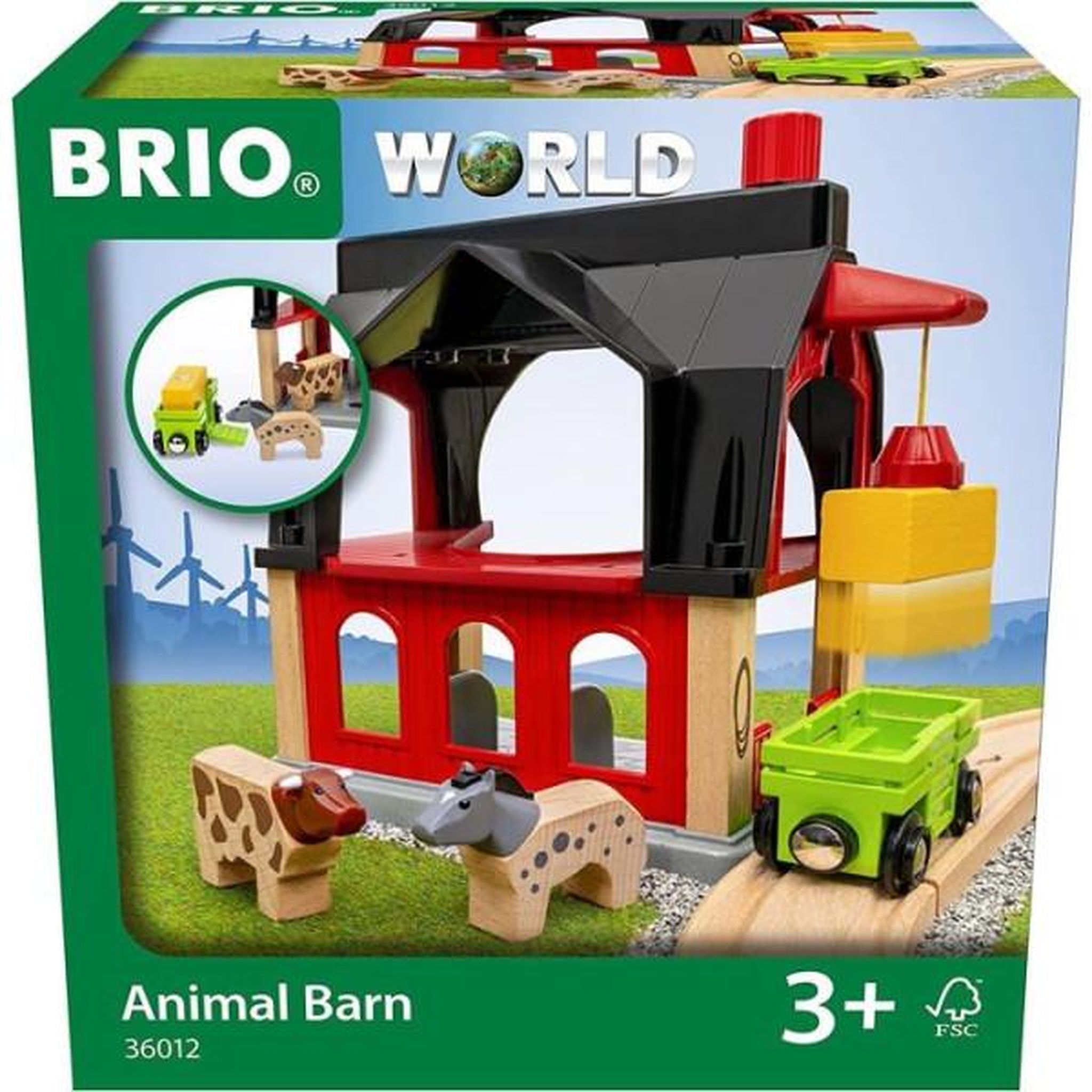 Voir la diapositive 3 : RAVENSBURGER BRIO World - 36012 - Grange des animaux - Accessoire pour circuit de train en bois - Jouet pour garçons et filles des 3 ans