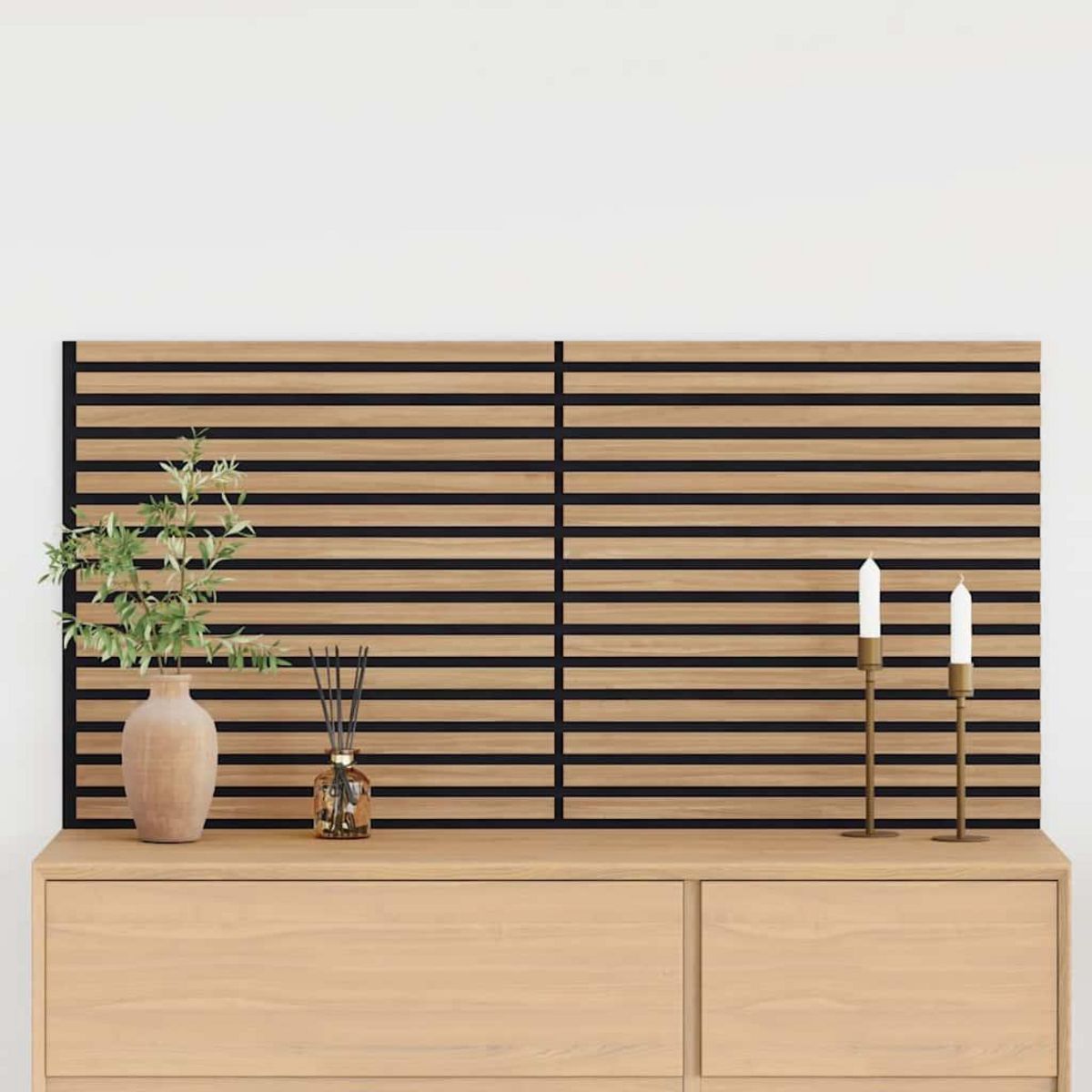 VIDAXL Panneaux muraux acoustiques 2pcs lattes 60,5x60cm placage chene