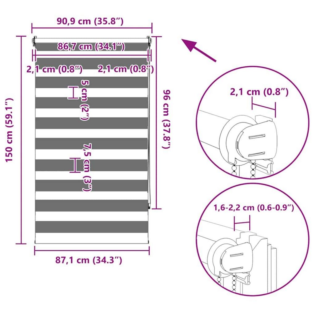 VIDAXL Store 90 x 150 cm Gris