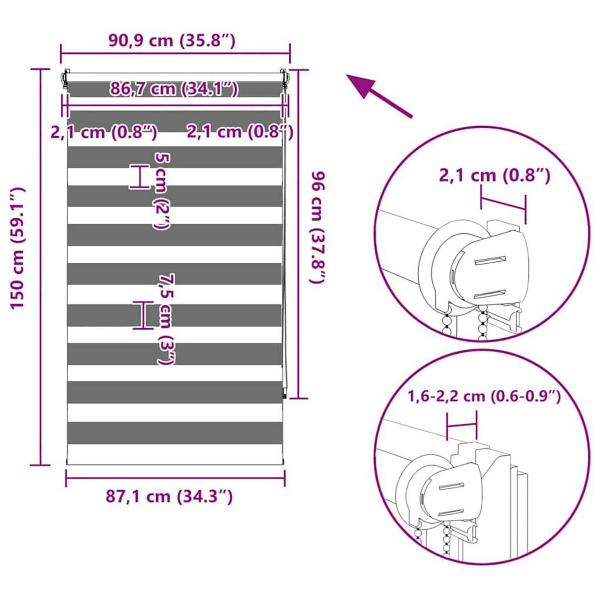 VIDAXL Store 90 x 150 cm Gris