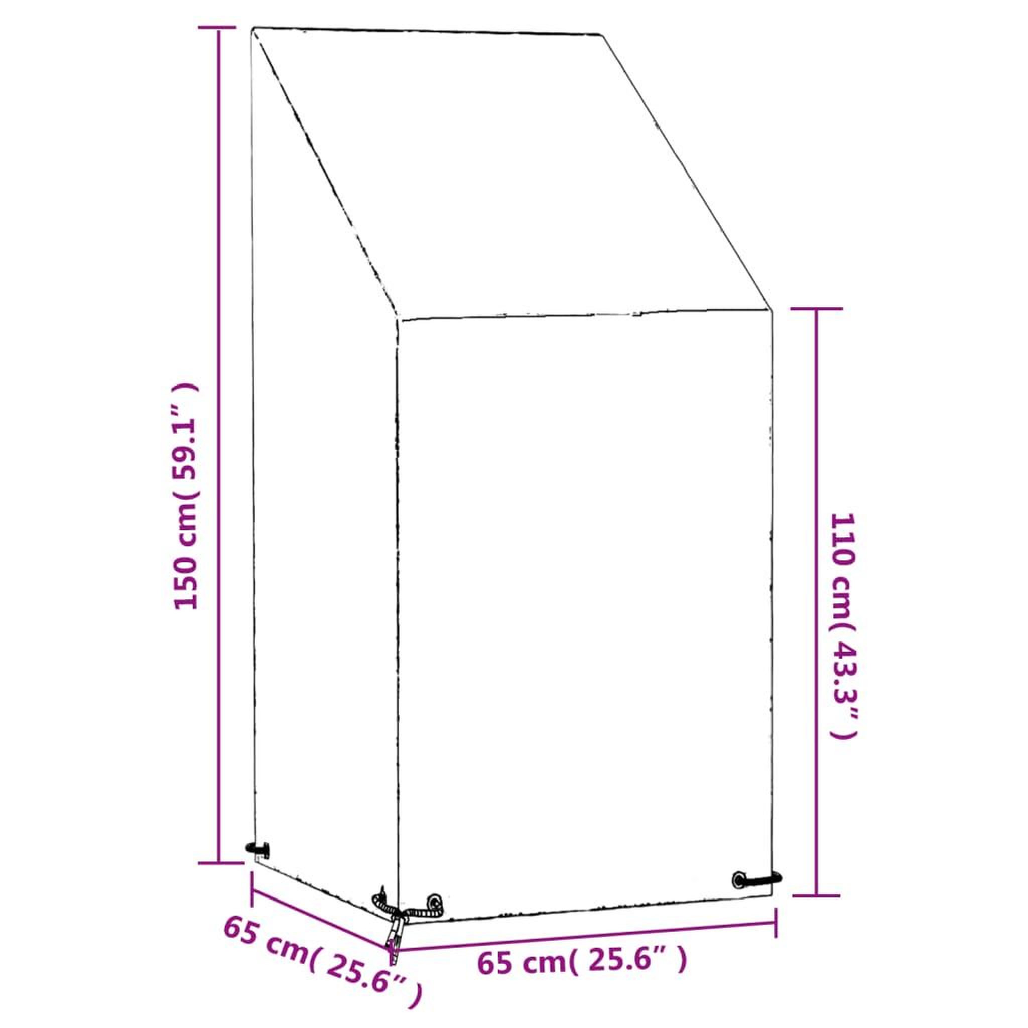 Voir la diapositive 6 : VIDAXL Housses de chaise de jardin 2 pcs 8 œillets 65x65x110/150 cm PE
