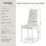Voir la diapositive 6 : tectake Ensemble de chaises de salle à manger rembourré avec revêtement aspect cuir blanc Lot de 4