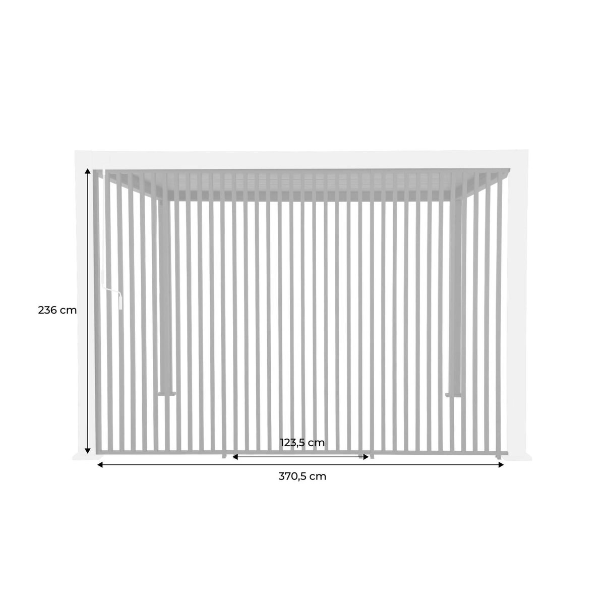 SWEEEK Lot de 3 persiennes verticales anthracite 130cm pour pergola bioclimatique aluminium 4x3m Triomphe