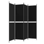 VIDAXL Cloison de separation 4 panneaux Noir 200x200 cm Tissu