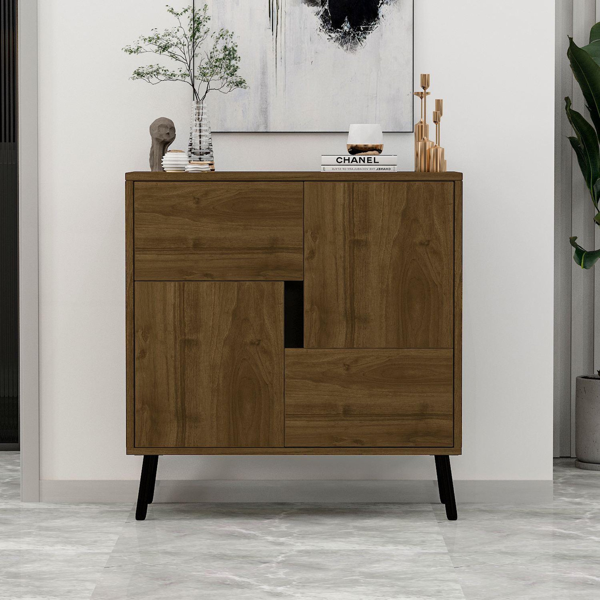 Voir la diapositive 3 : Habitat et Jardin Buffet en bois  darien  - 76 x 35 x 79 cm - marron