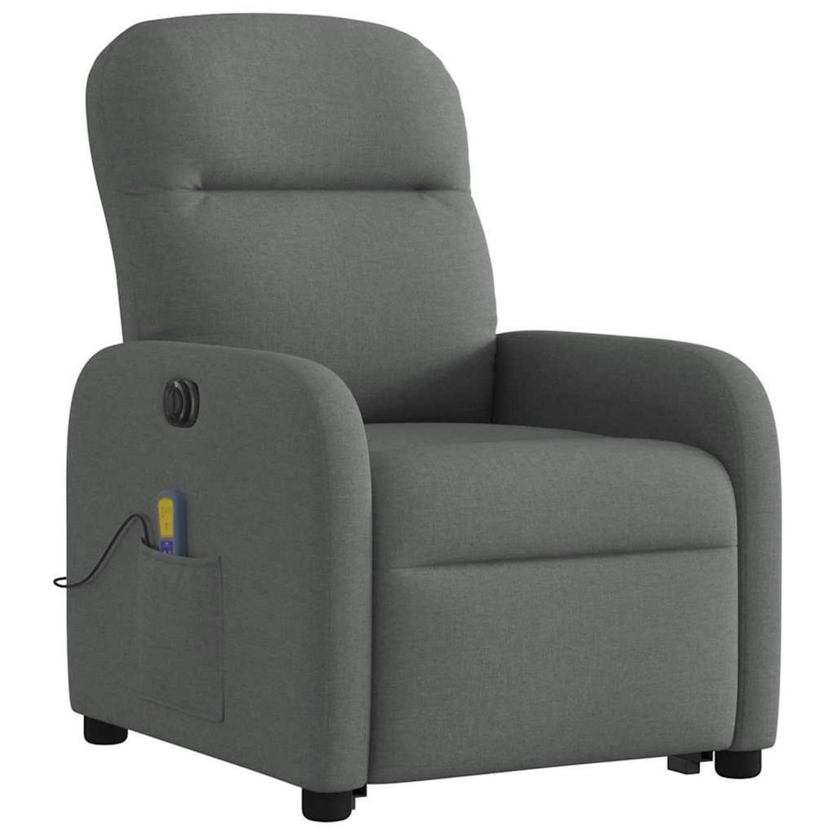 VIDAXL Fauteuil inclinable de massage electrique Gris fonce Tissu