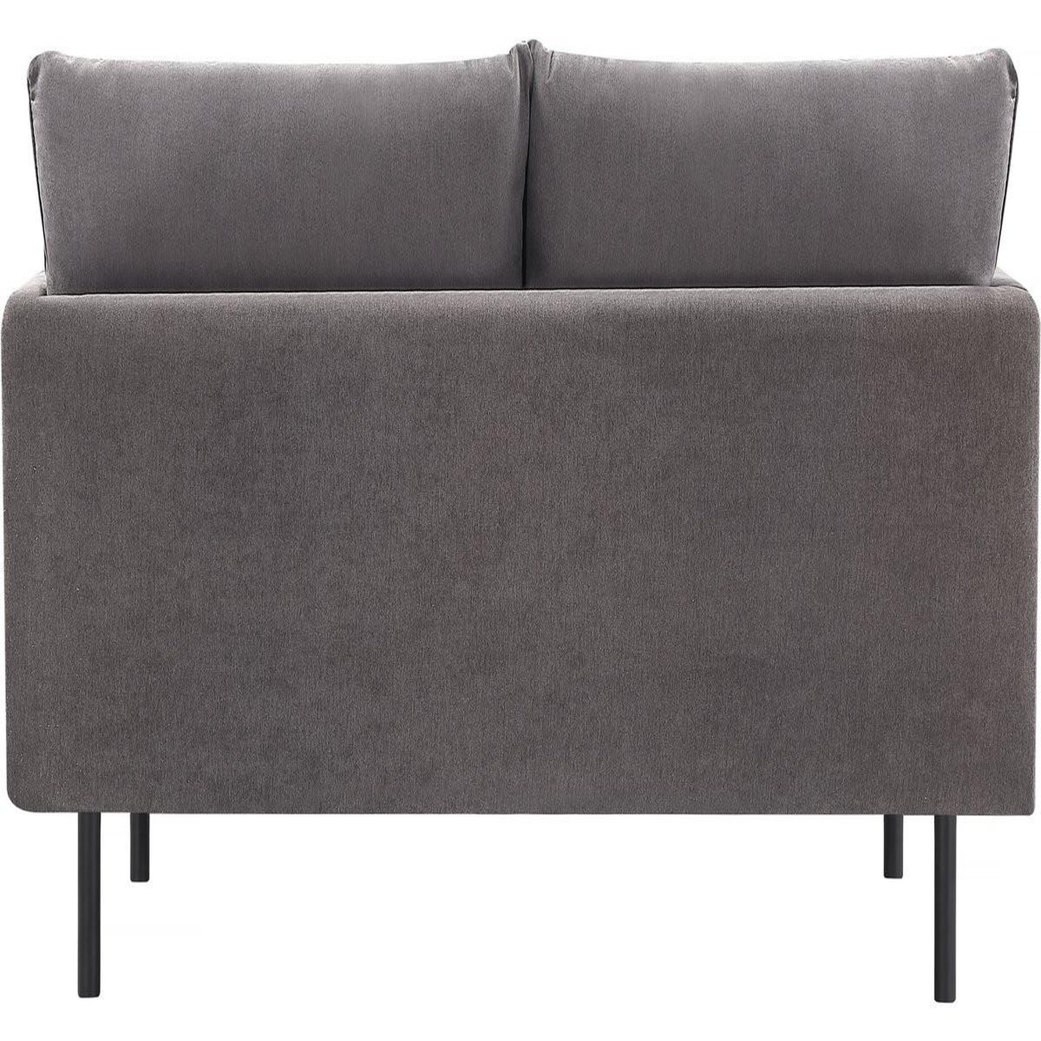 Voir la diapositive 4 : Habitat et Jardin Canapé fixe tissu  rudy  - 132 x 78 x 88 cm - 2 places - gris foncé