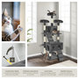 Voir la diapositive 5 : tectake Arbre à chat 170 cm avec griffoir et plateforme d'escalade gris