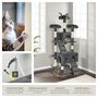 Voir la diapositive 5 : tectake Arbre à chat 170 cm avec griffoir et plateforme d'escalade gris