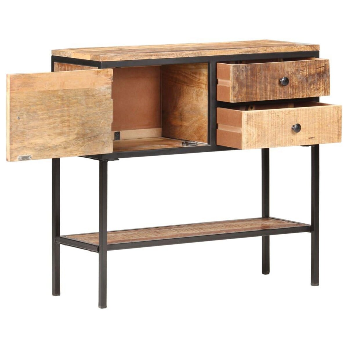 VIDAXL Buffet 85x30x80 cm Bois de manguier brut