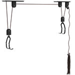 HOMCOM Élévateur de vélo support vélo plafond fixation murale ascenseur vélo avec poulie mécanisme de verrouillage capacité de chargement 20 kg acier noir