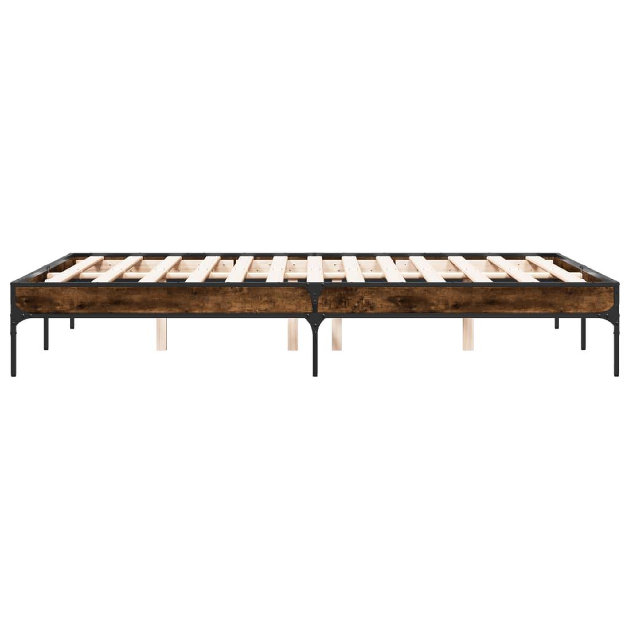 Voir la diapositive 5 : VIDAXL Cadre de lit sans matelas chene fume 120x200 cm