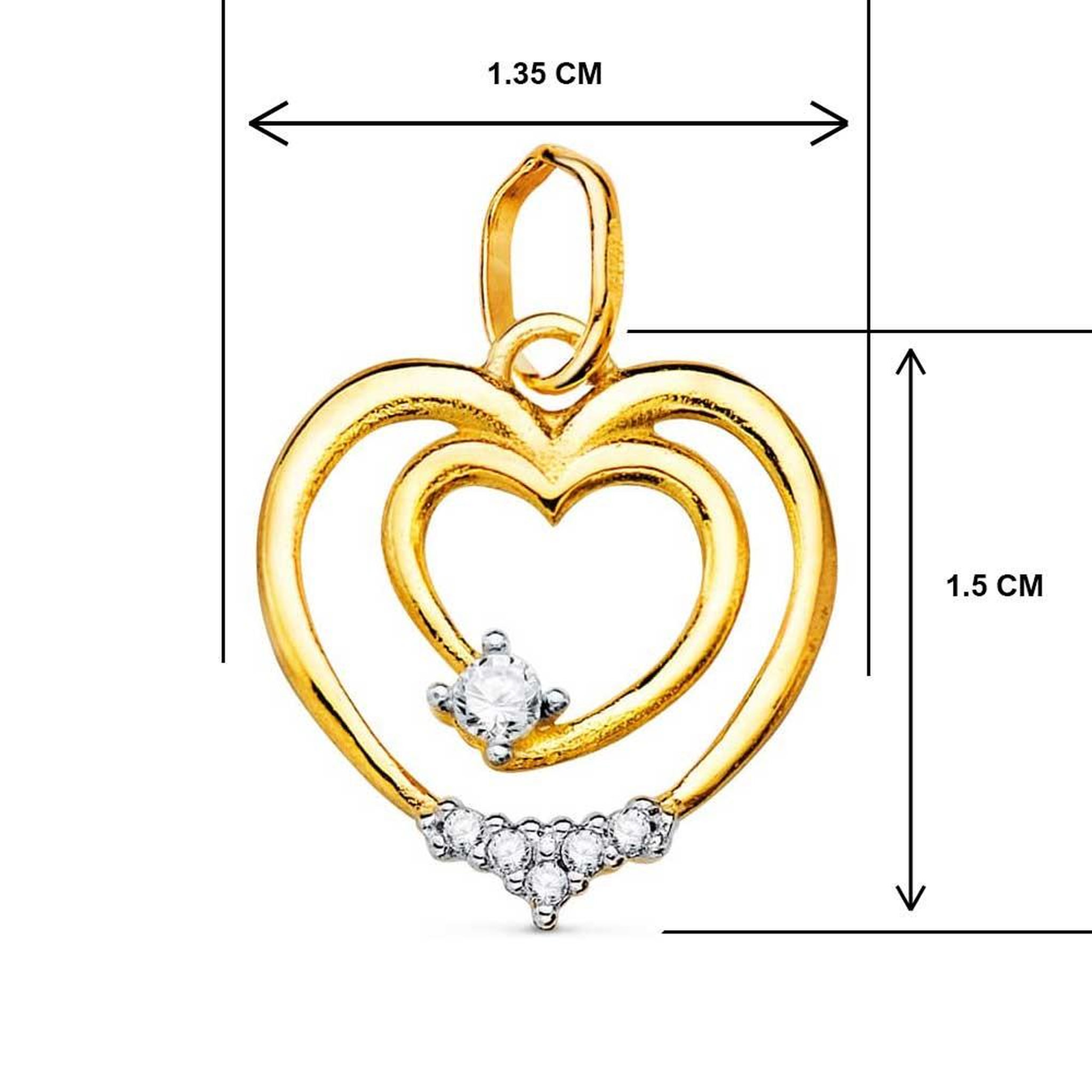 Voir la diapositive 2 : L'ATELIER D'AZUR Collier - Pendentif Or 18 Carats 750/000 Jaune  - Coeur - Chaine Dorée