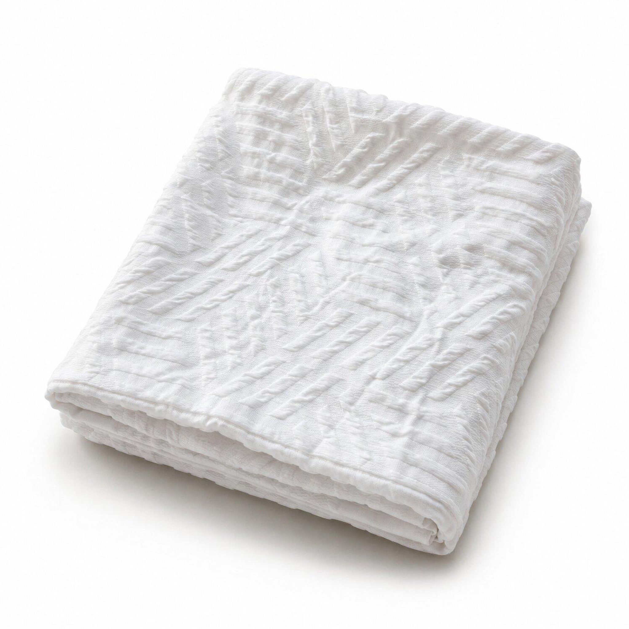 Voir la diapositive 3 : Les Ateliers du Linge Parure eda – microfibre jacquard n°2 blanche