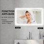 Voir la diapositive 6 : KLEANKIN Miroir LED mural de salle de bain - 100L x 60H cm - luminosité réglable 3 couleurs - interrupteur tactile - système antibué