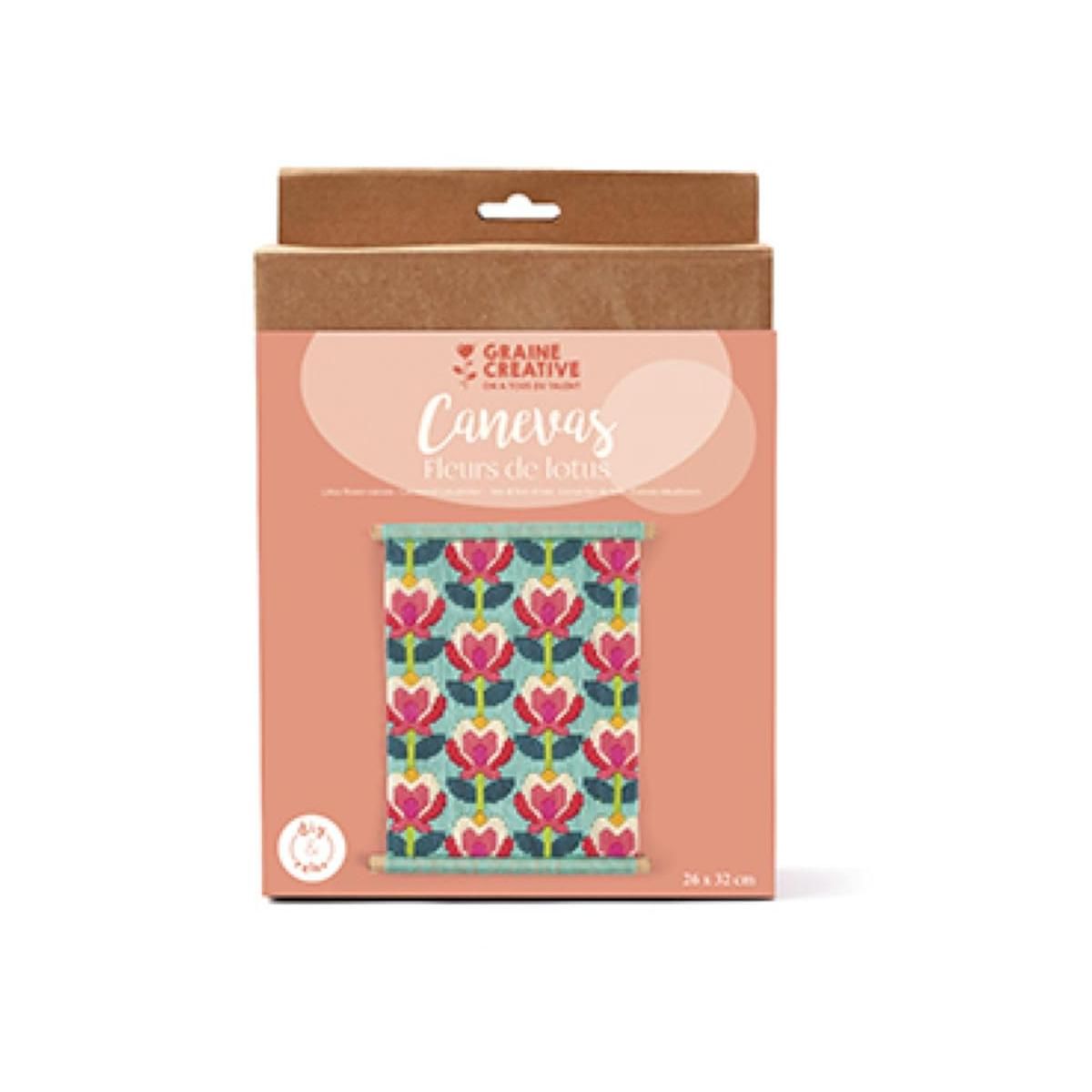 Graine créative Coffret canevas fleurs de lotus