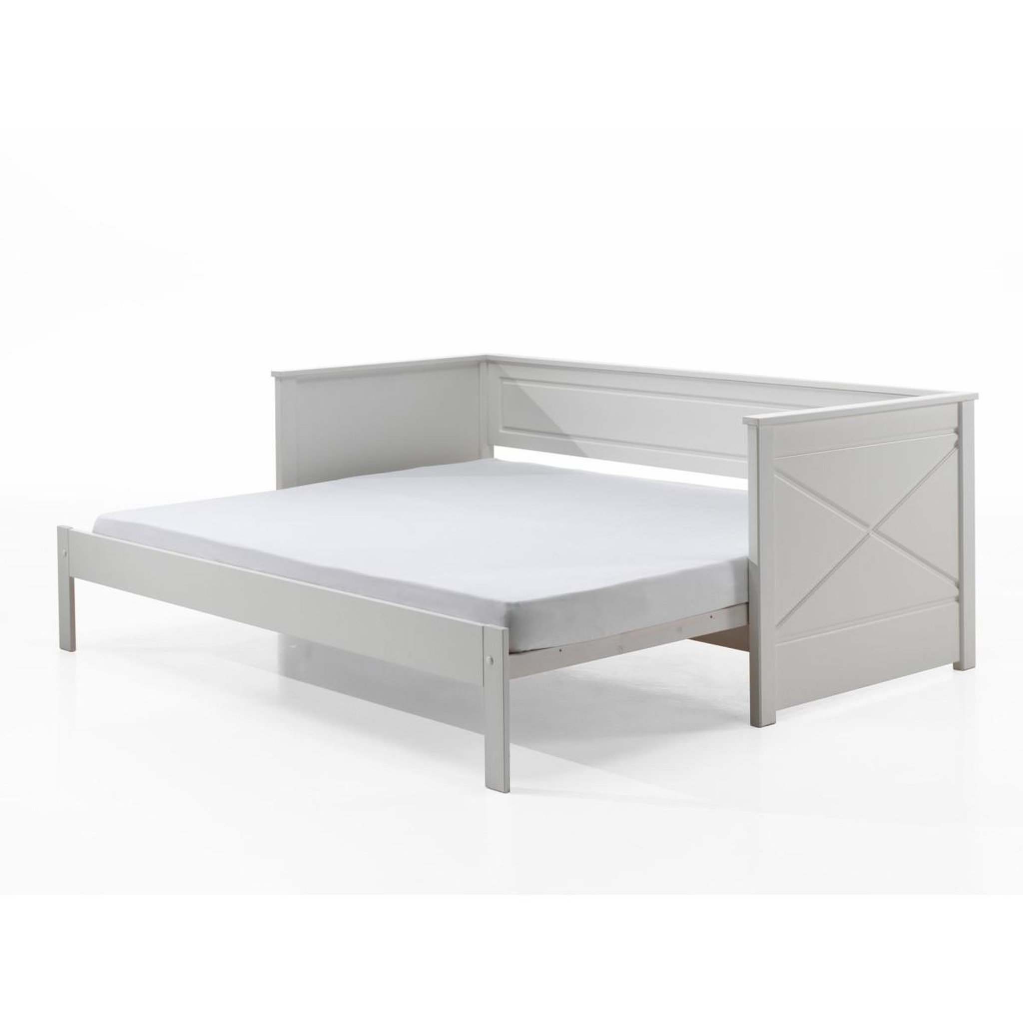 Voir la diapositive 4 : Paris Prix Lit capitaine amovible enfant  pino  90x200cm blanc
