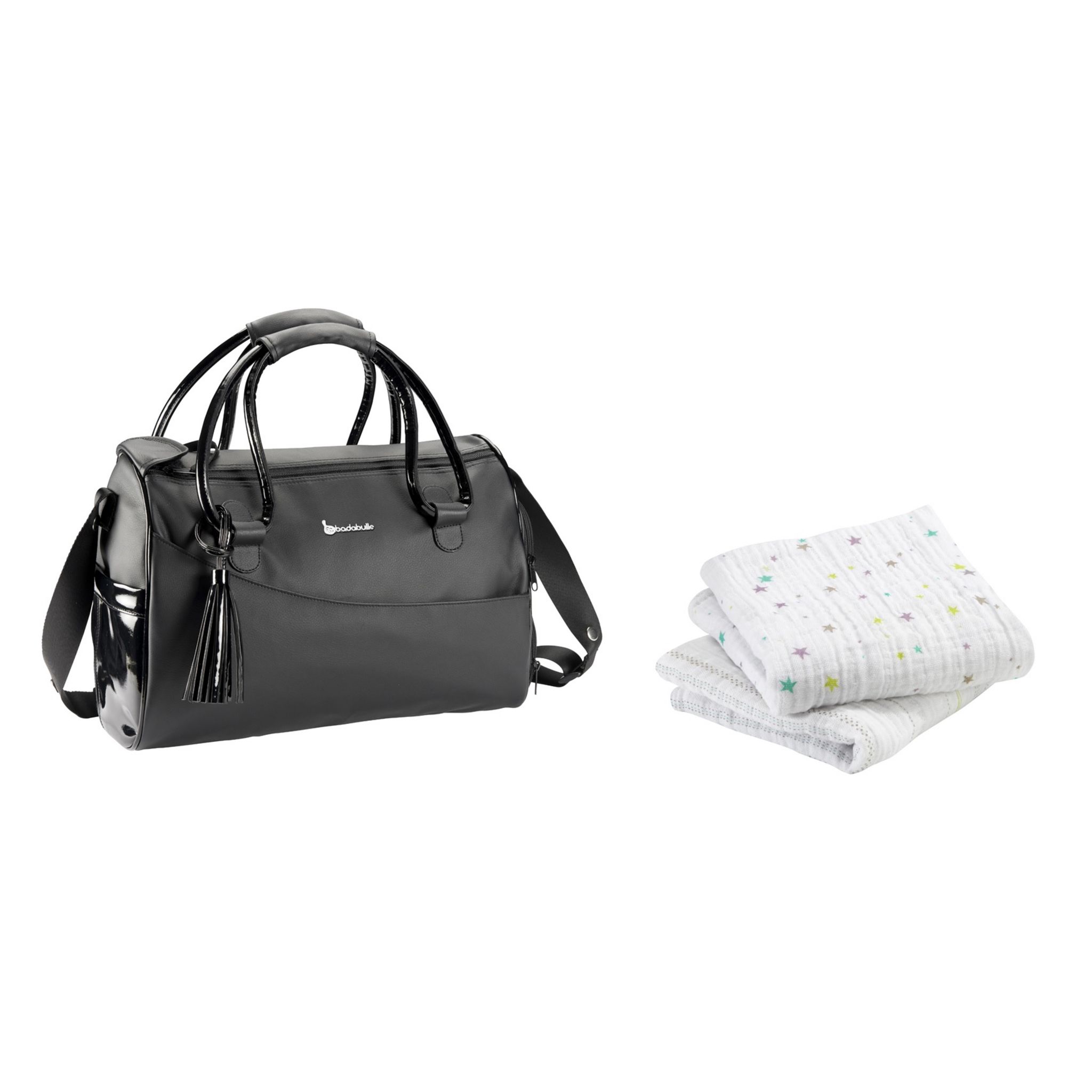 Badabulle : Sac à Langer Pocketstyle Grande Capacité - Plan à Langer Inclus, Bandoulière, Noir Camel