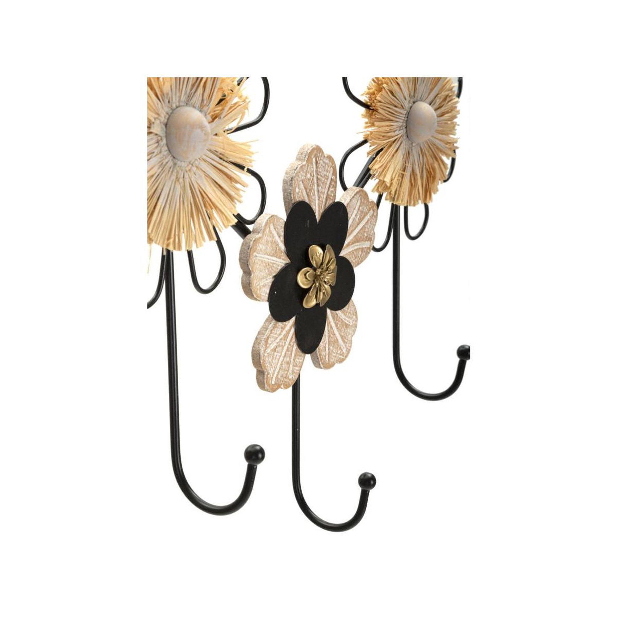 Voir la diapositive 3 : Paris Prix Patère murale design 5 crochets  may  61cm noir & naturel