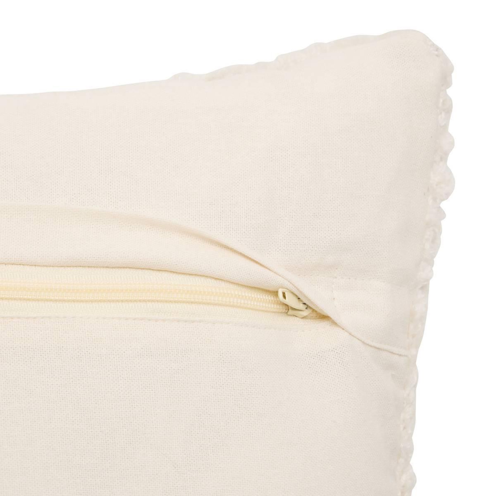 Voir la diapositive 3 : ATMOSPHERA Coussin déco en relief  loomia  40x40cm beige lin