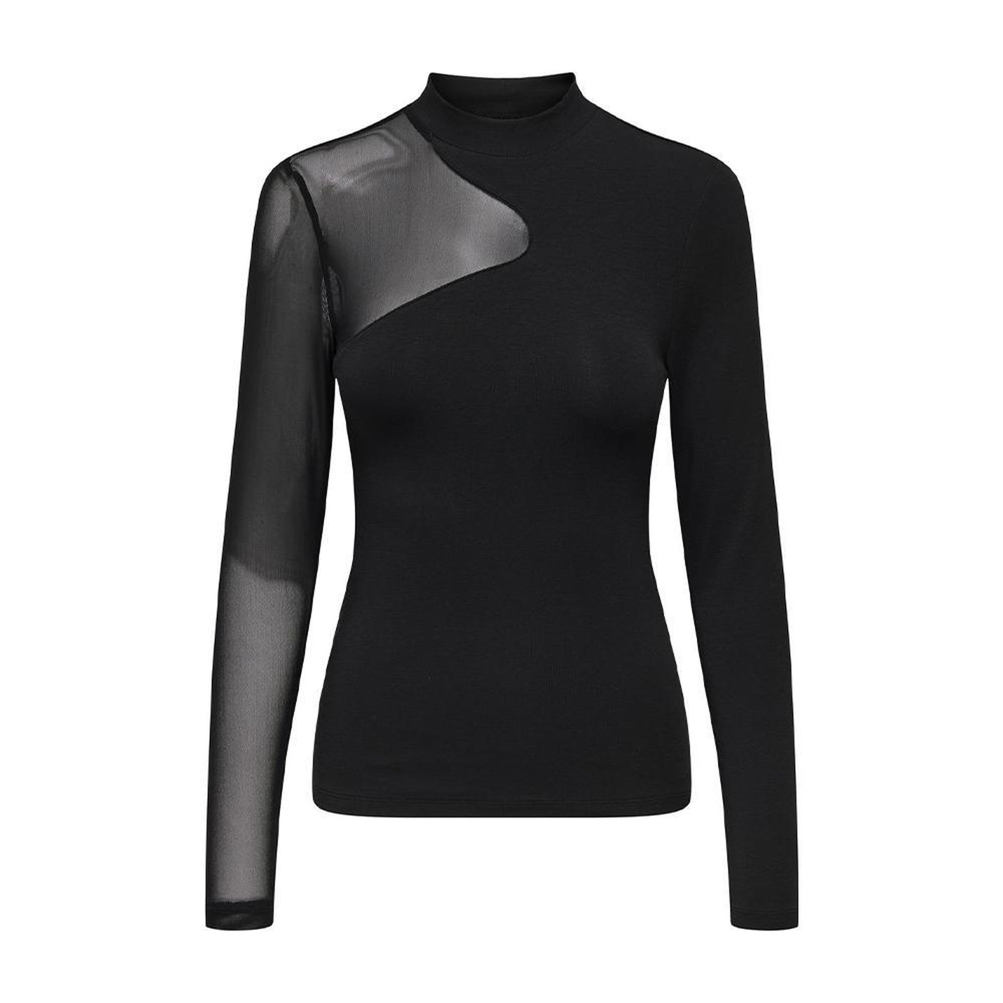 Only T Shirt  Femme Only Mesh Mix. Coloris disponibles : Noir